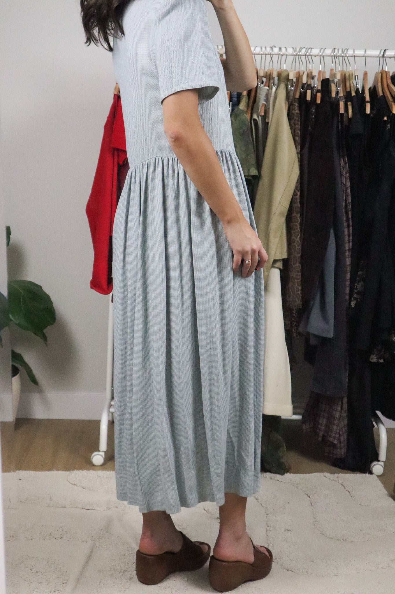 Made in Canada x Vintage x Gingham Button Up Maxi Dress (10)