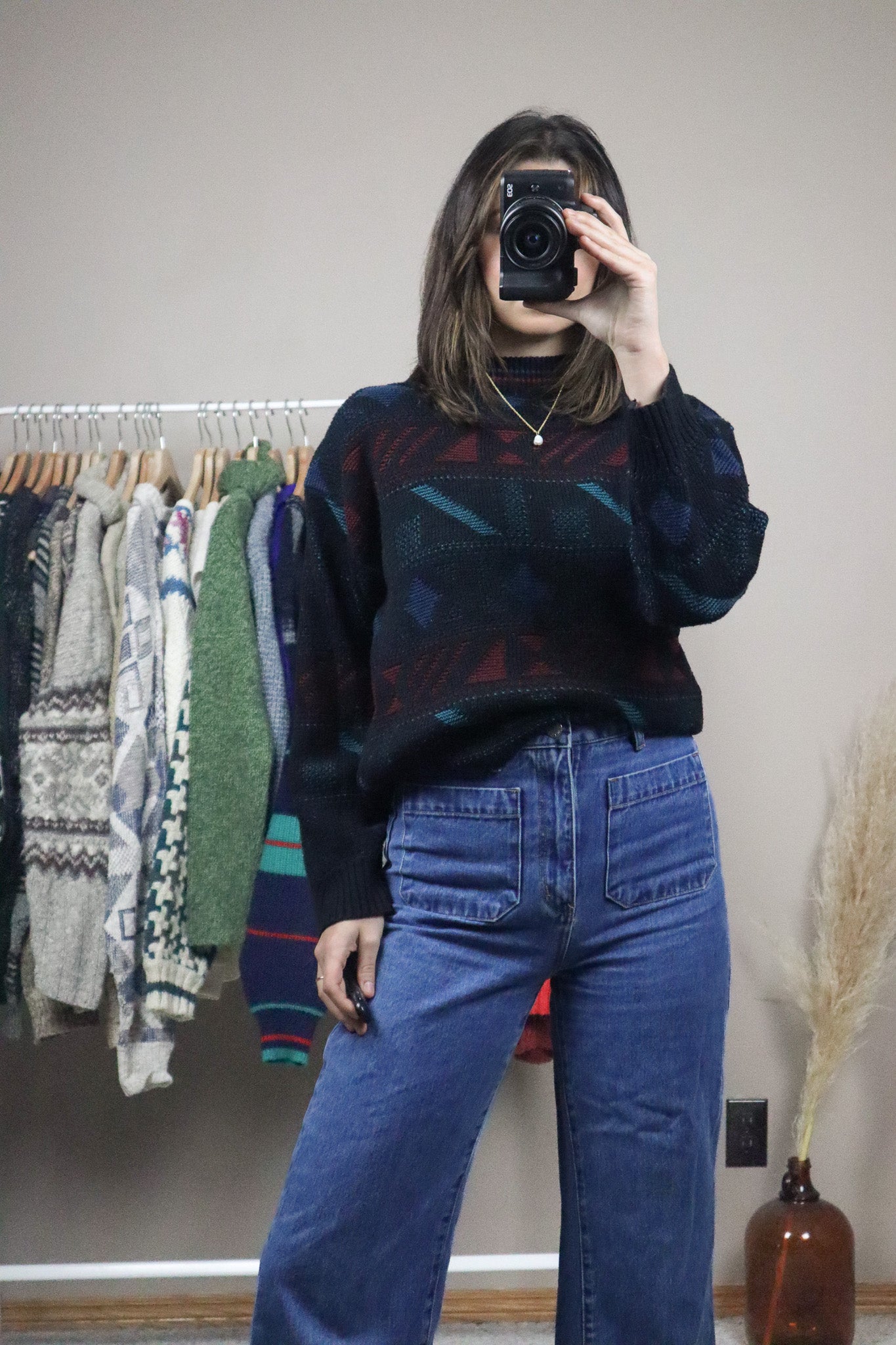 Vintage x Patterned Sweater (S)