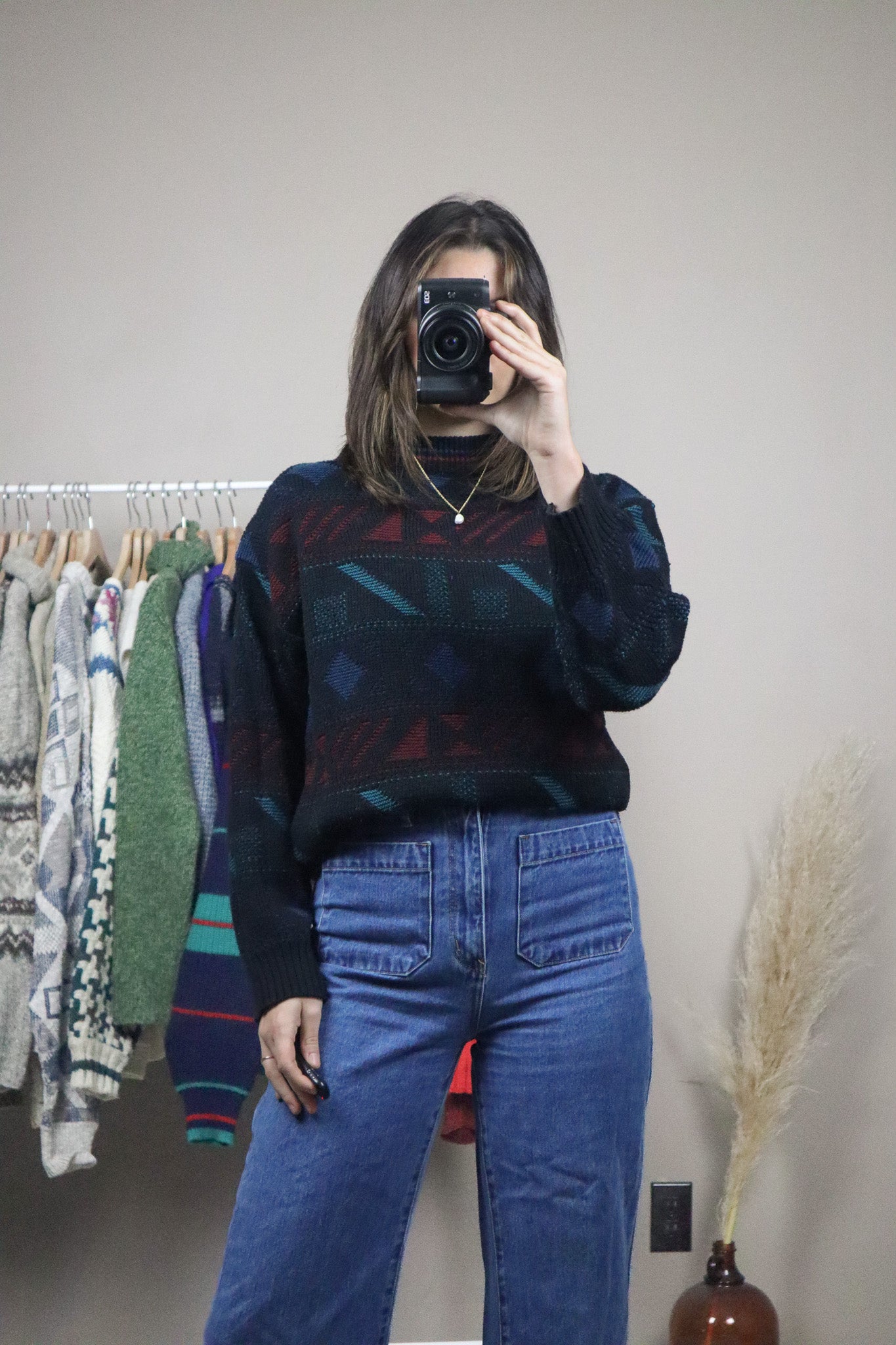 Vintage x Patterned Sweater (S)