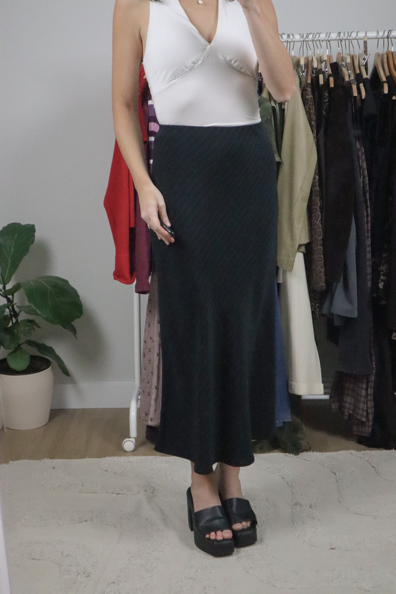 Vintage x Pinstrip Maxi Skirt (4/6)