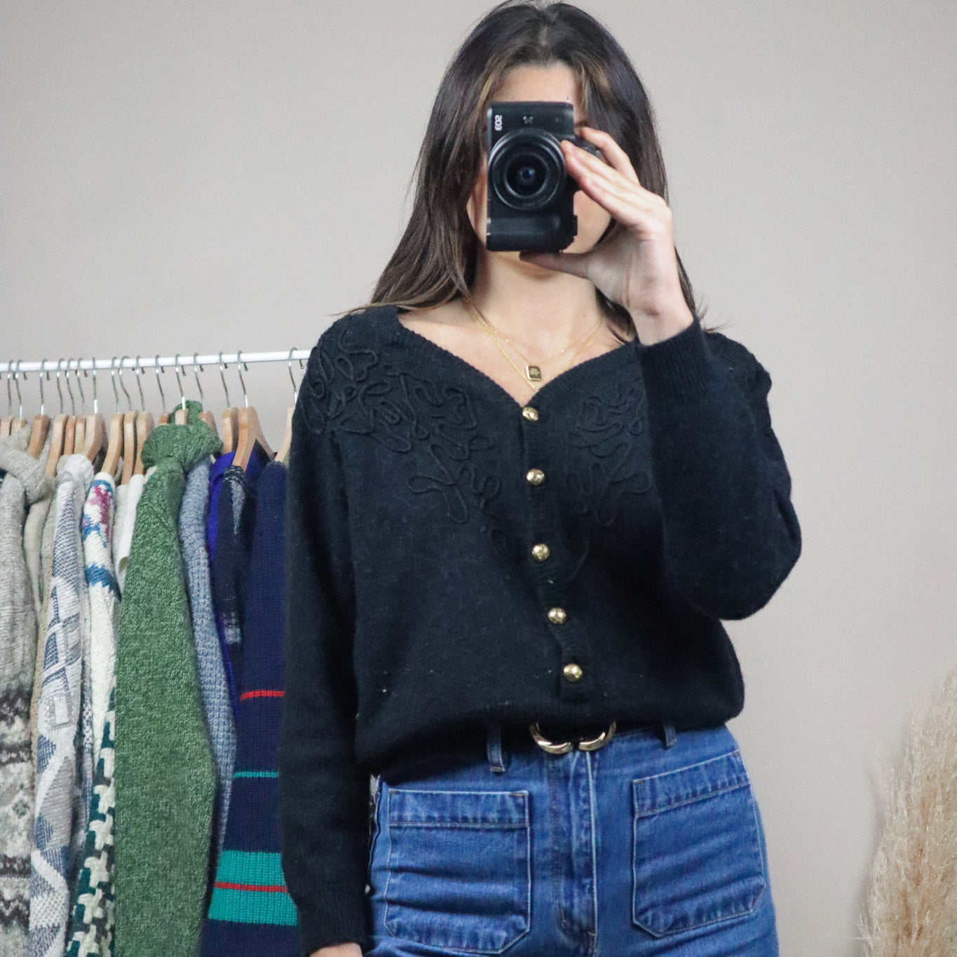 Vintage x Wool Blend Textured Cardigan (S/M)