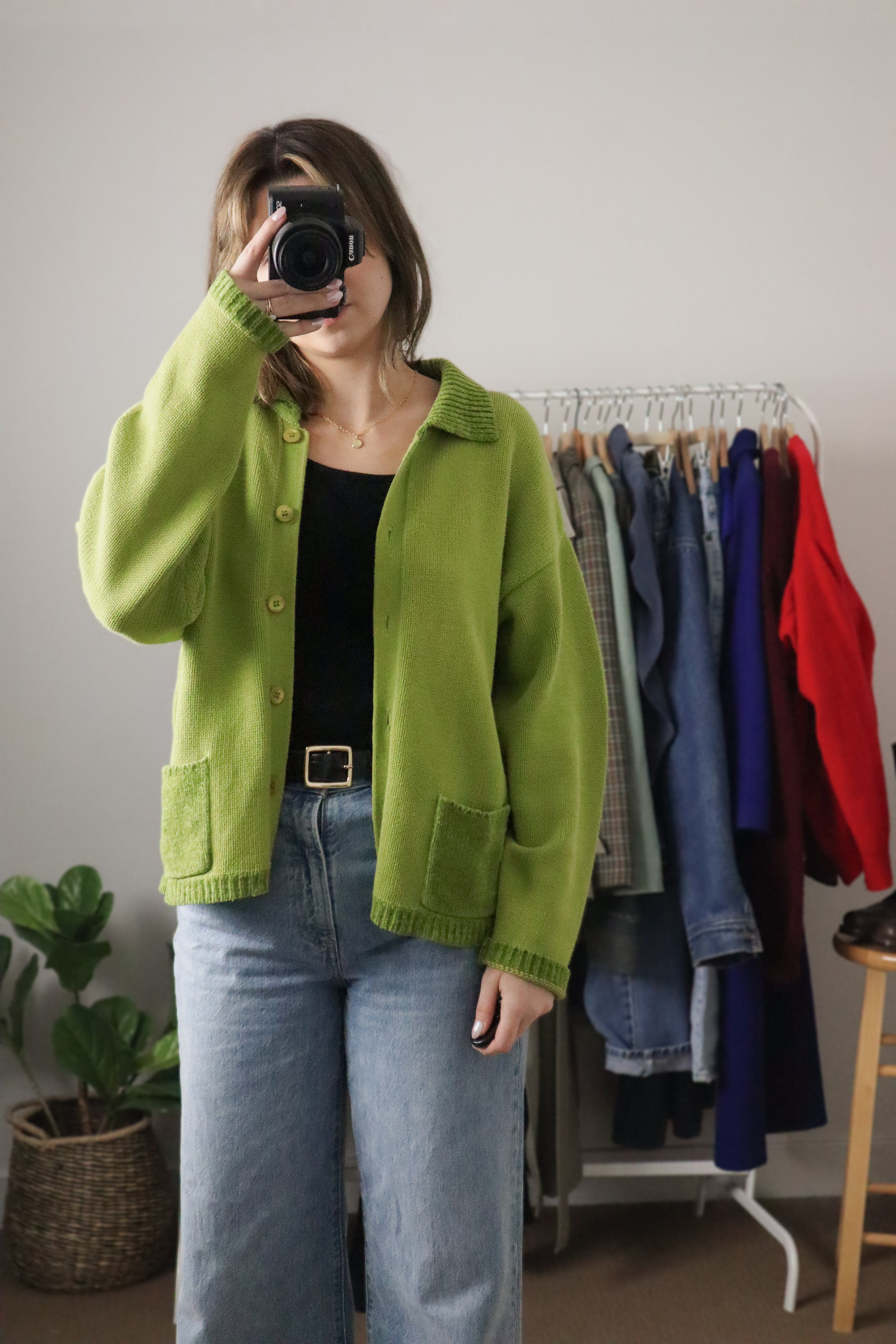 Vintage x Collared Cardigan (S/M)
