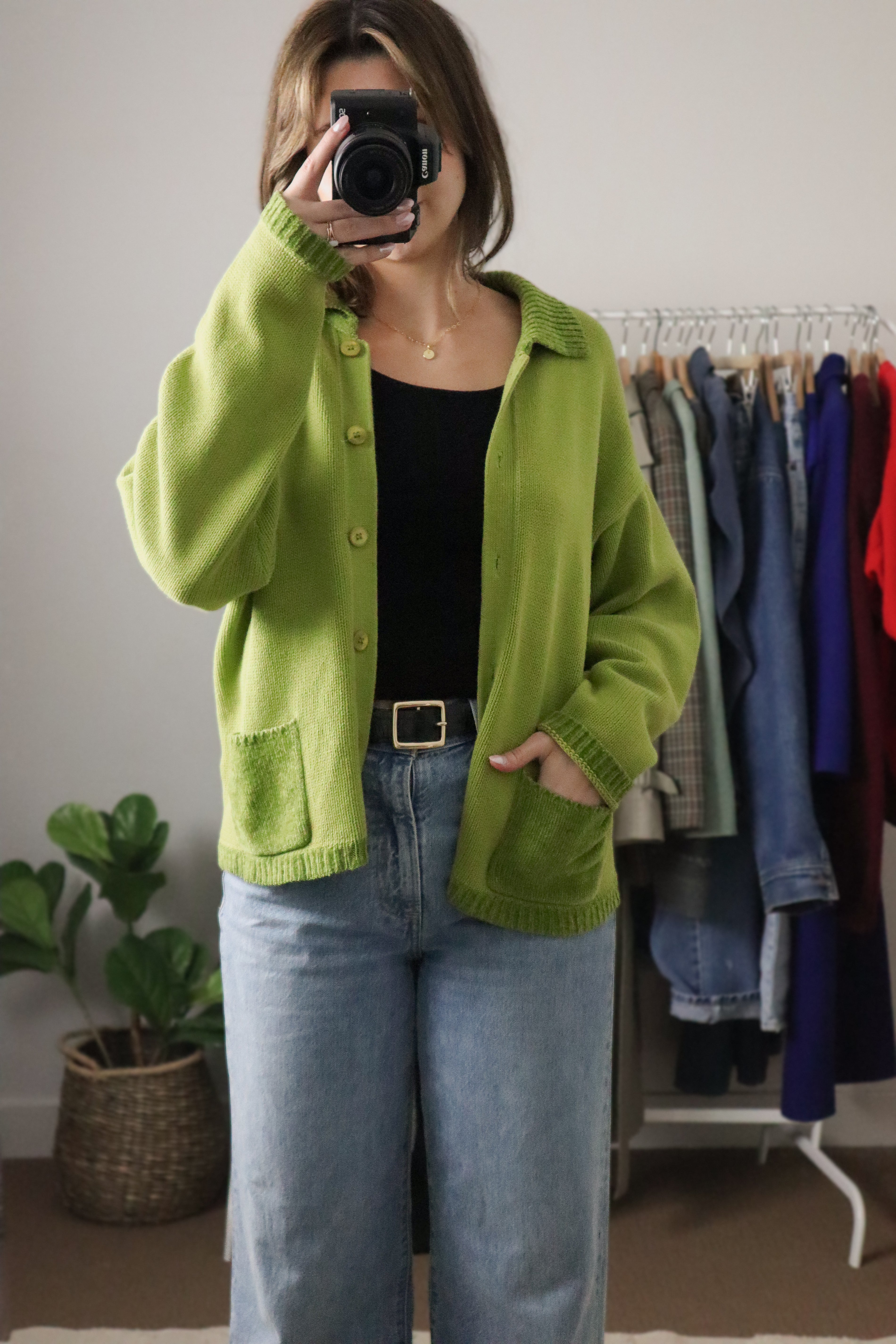 Vintage x Collared Cardigan (S/M)