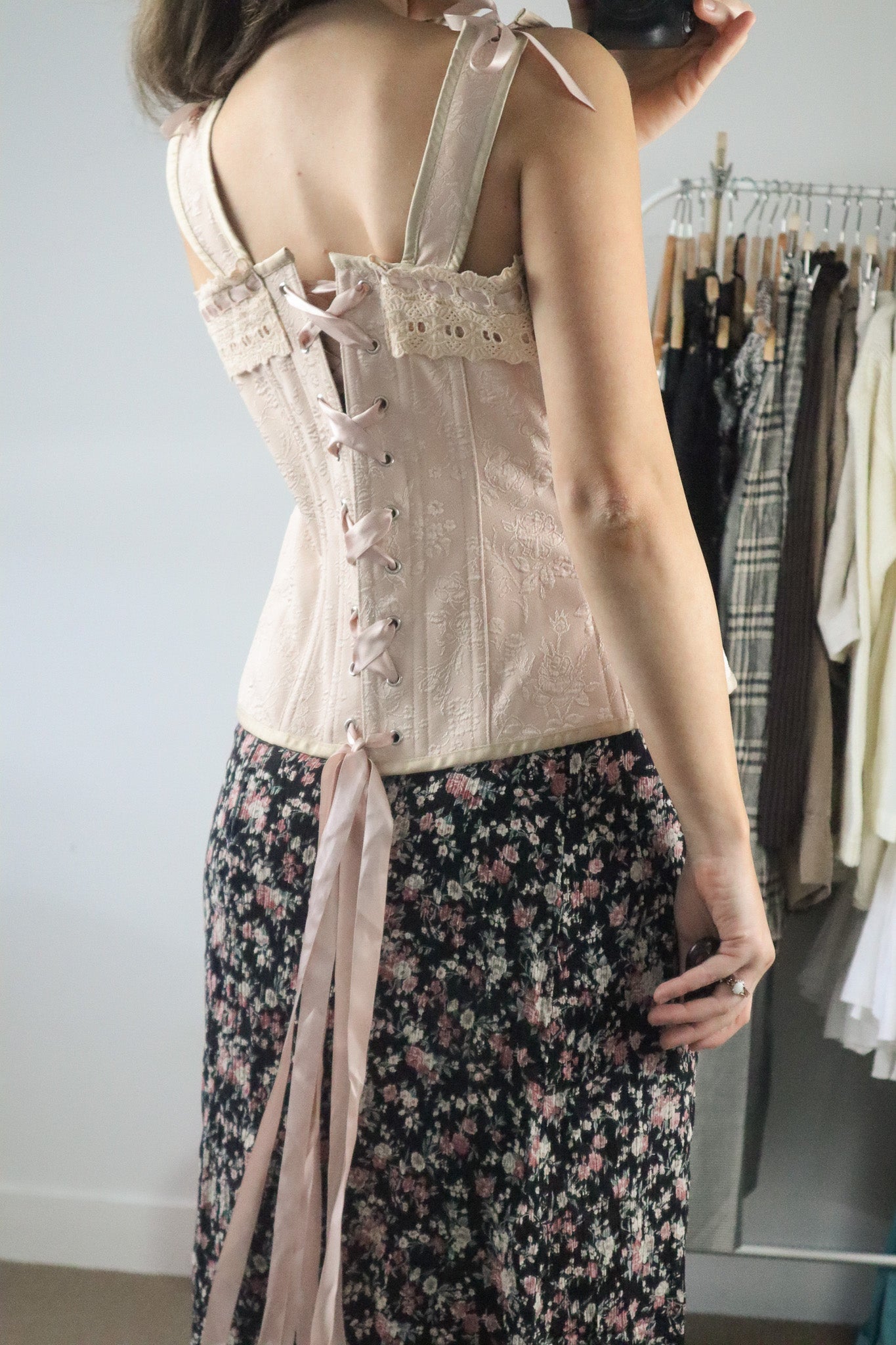 Modern x Lace Trim Corset (L)