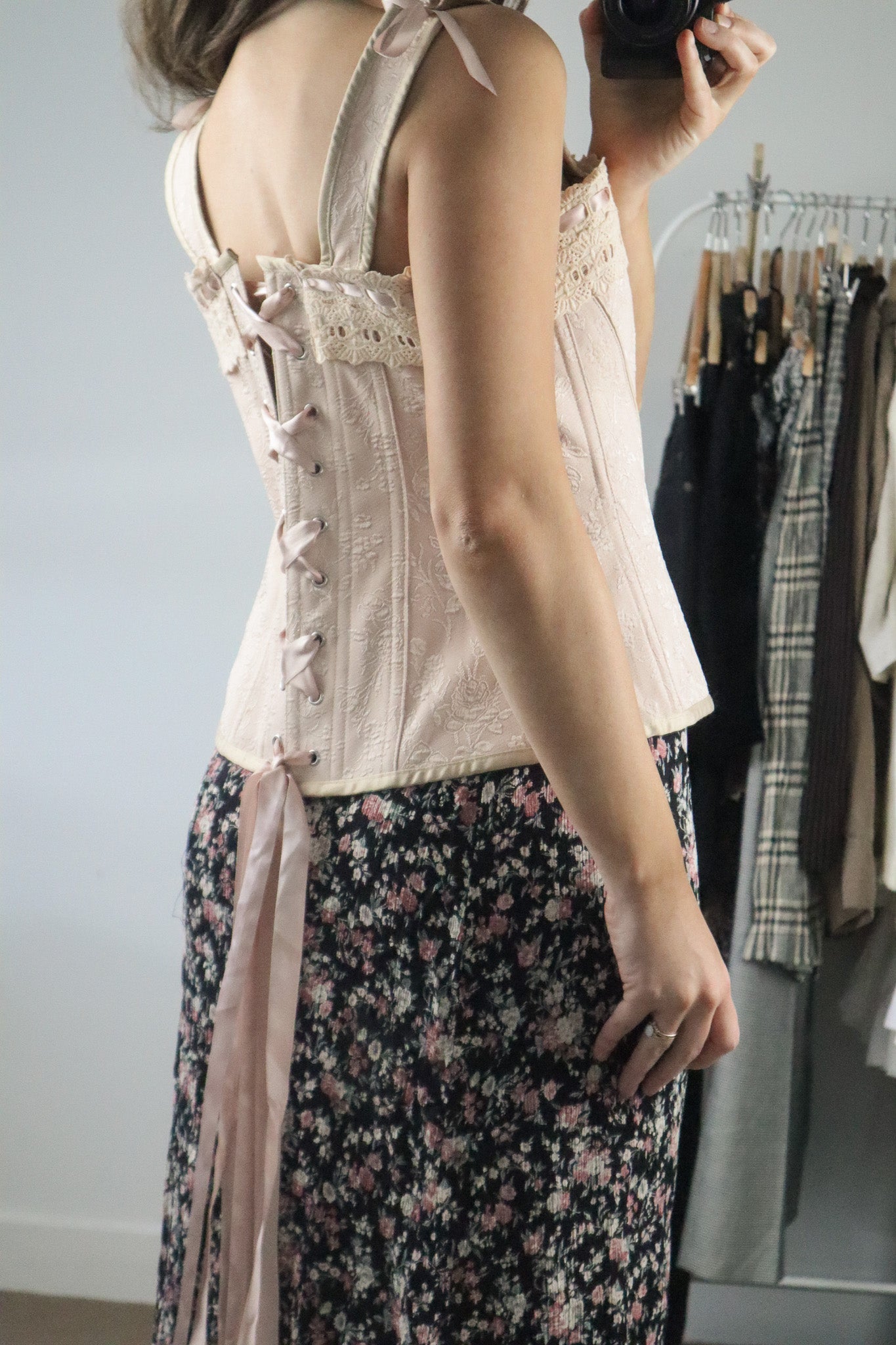Modern x Lace Trim Corset (L)
