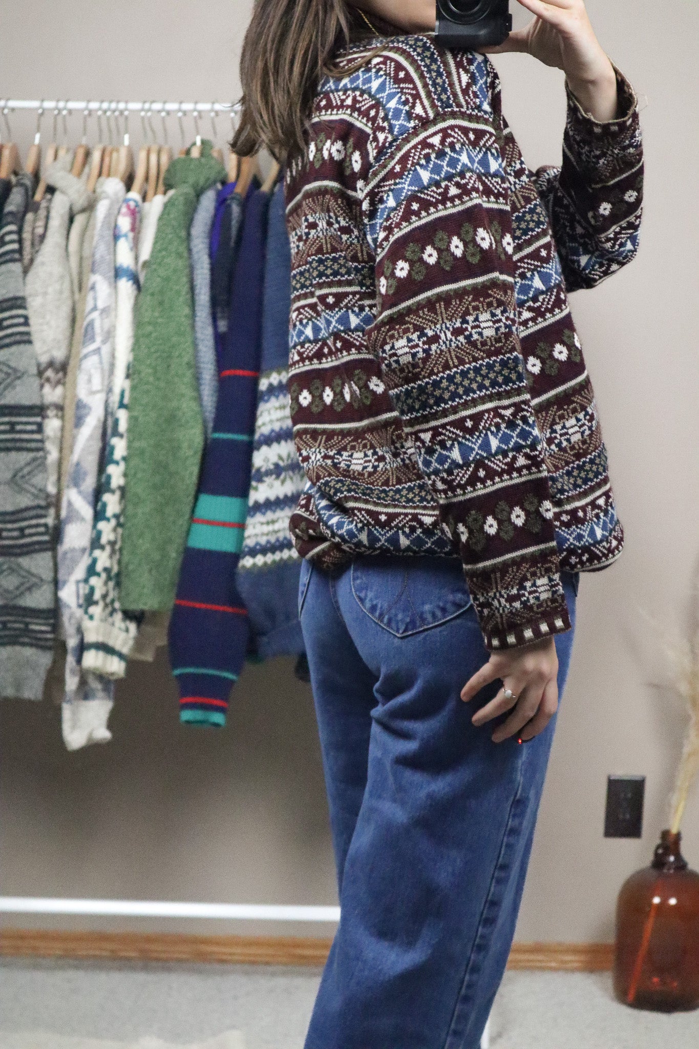 Made in Canada x Vintage x Patterned Turtle-Neck (L)