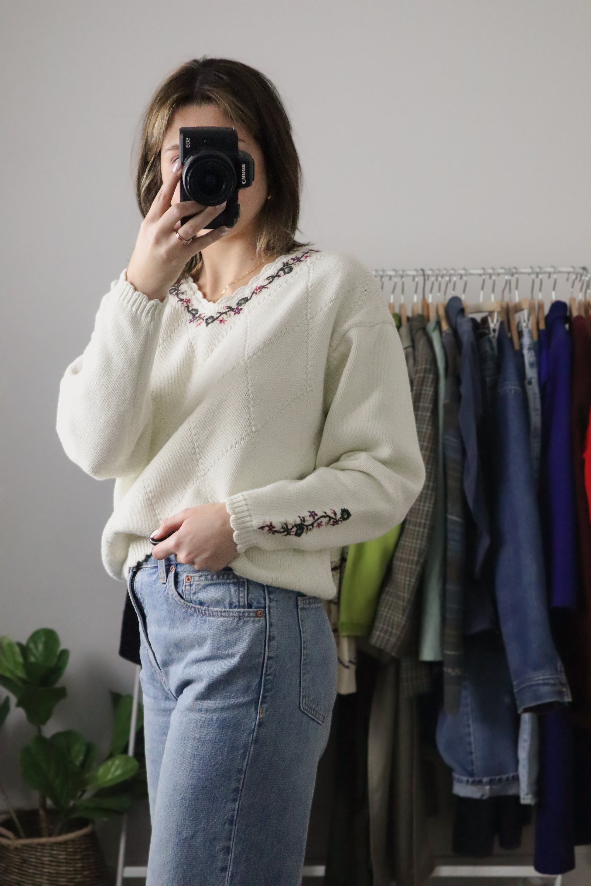 Vintage x Embroidered Knit (S)