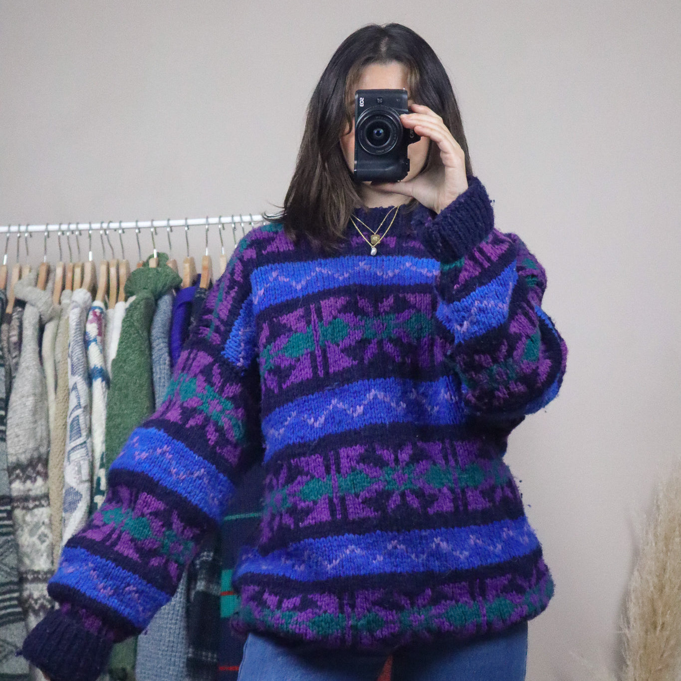 Made in Ecuador x Vintage x Handmade Chunky Wool Knit (L)