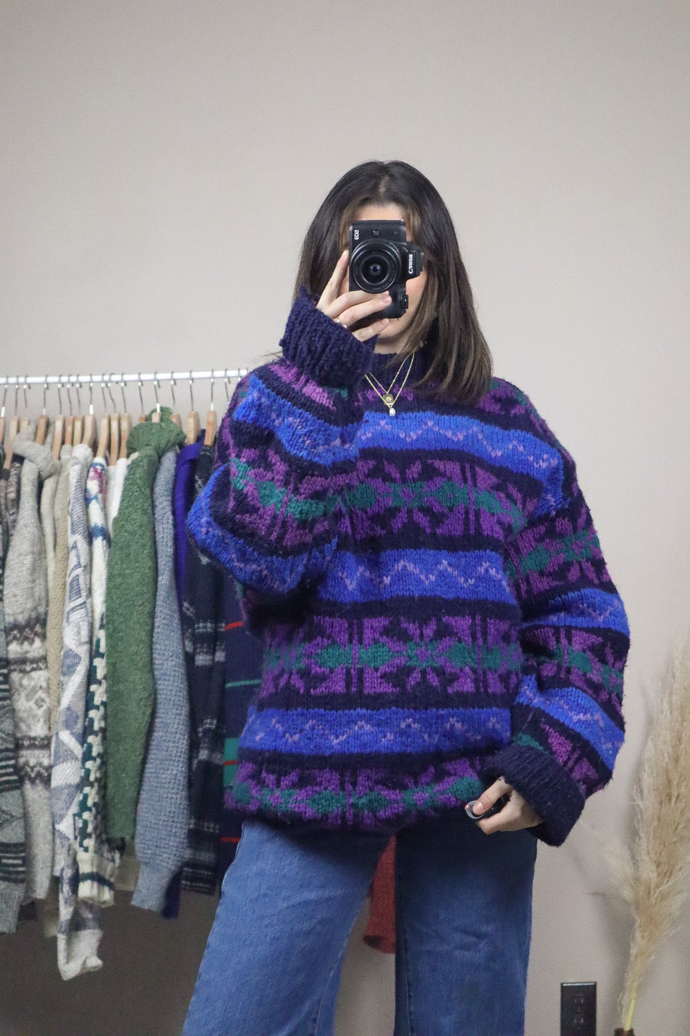 Made in Ecuador x Vintage x Handmade Chunky Wool Knit (L)