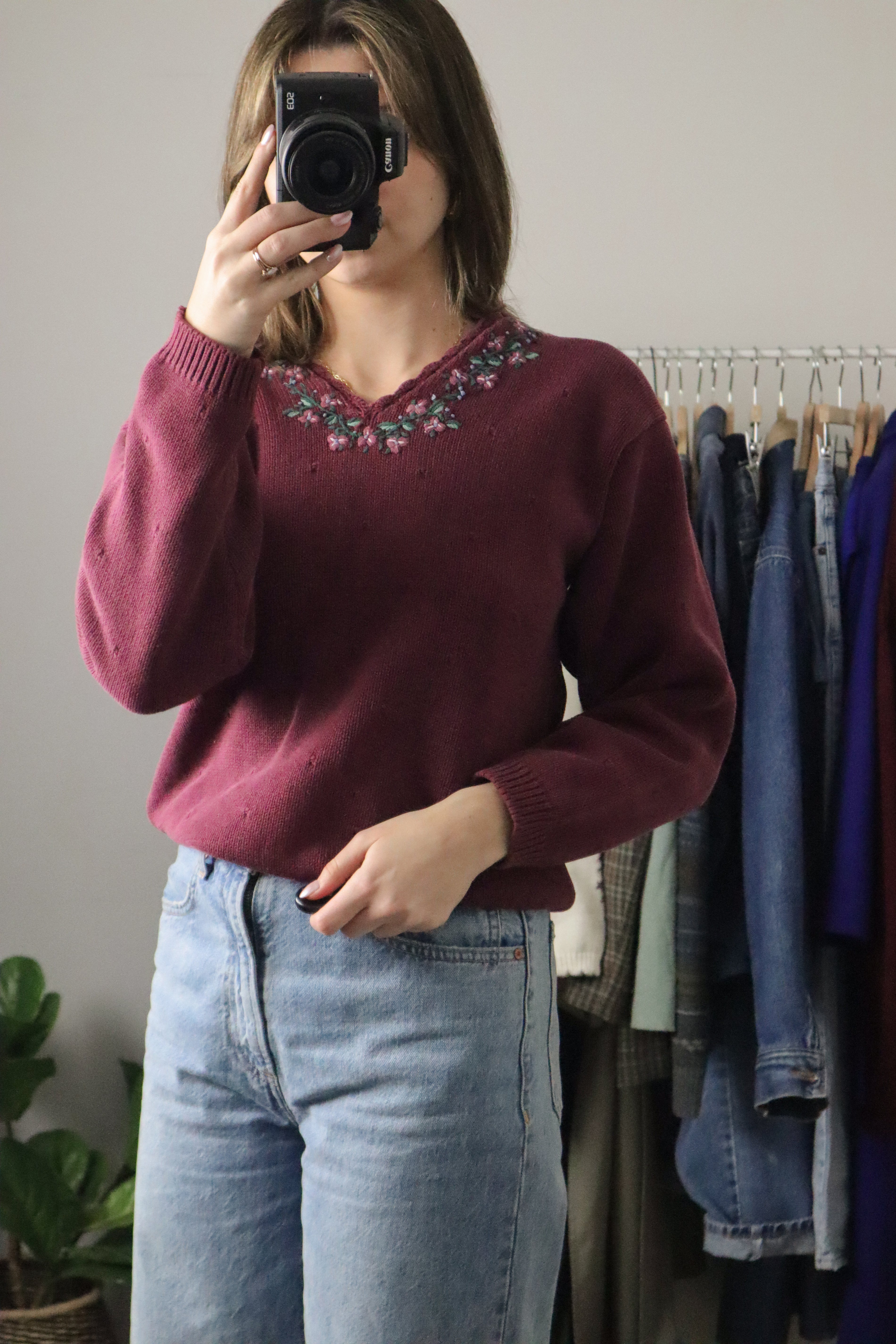 Vintage x Embroidered Knit Sweater (XS)
