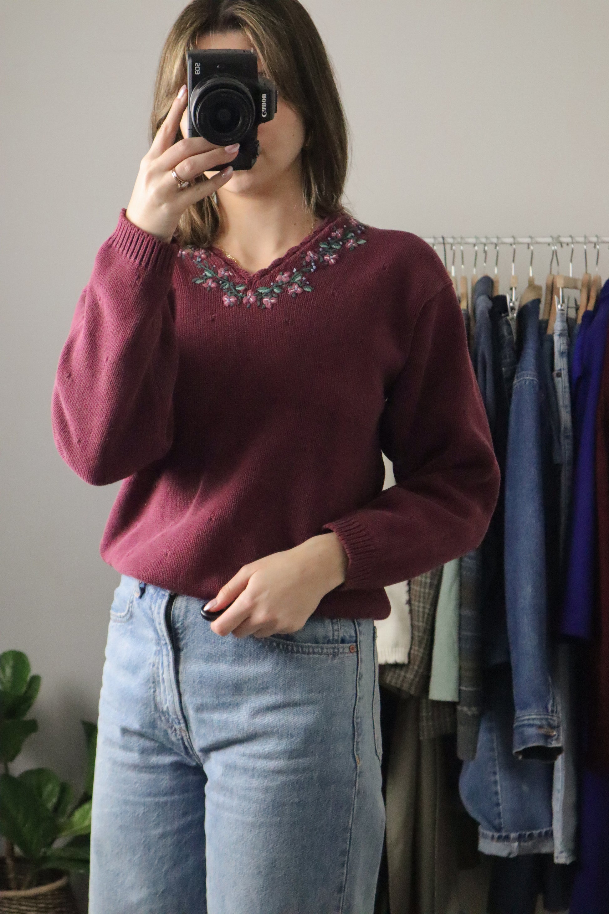 Vintage x Embroidered Knit Sweater (XS)