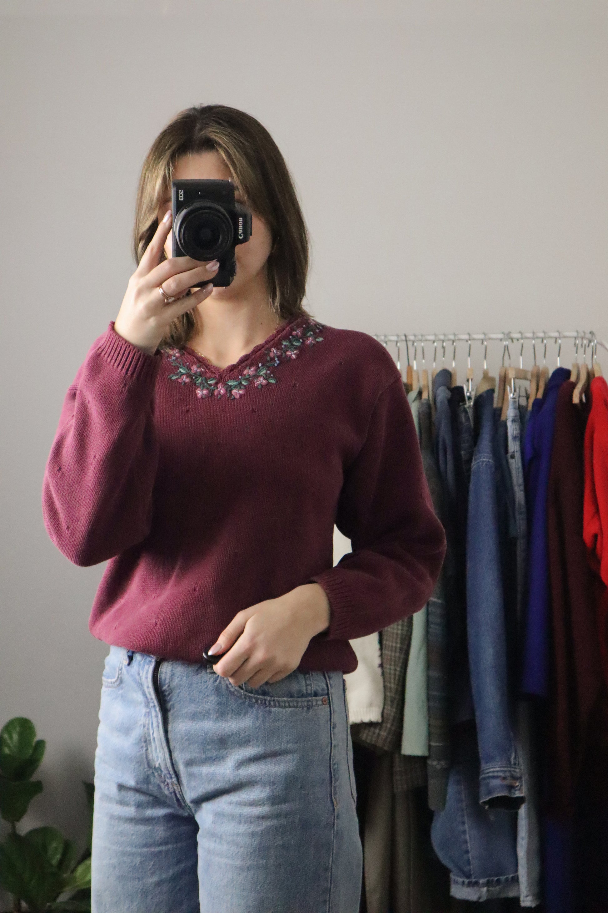 Vintage x Embroidered Knit Sweater (XS)