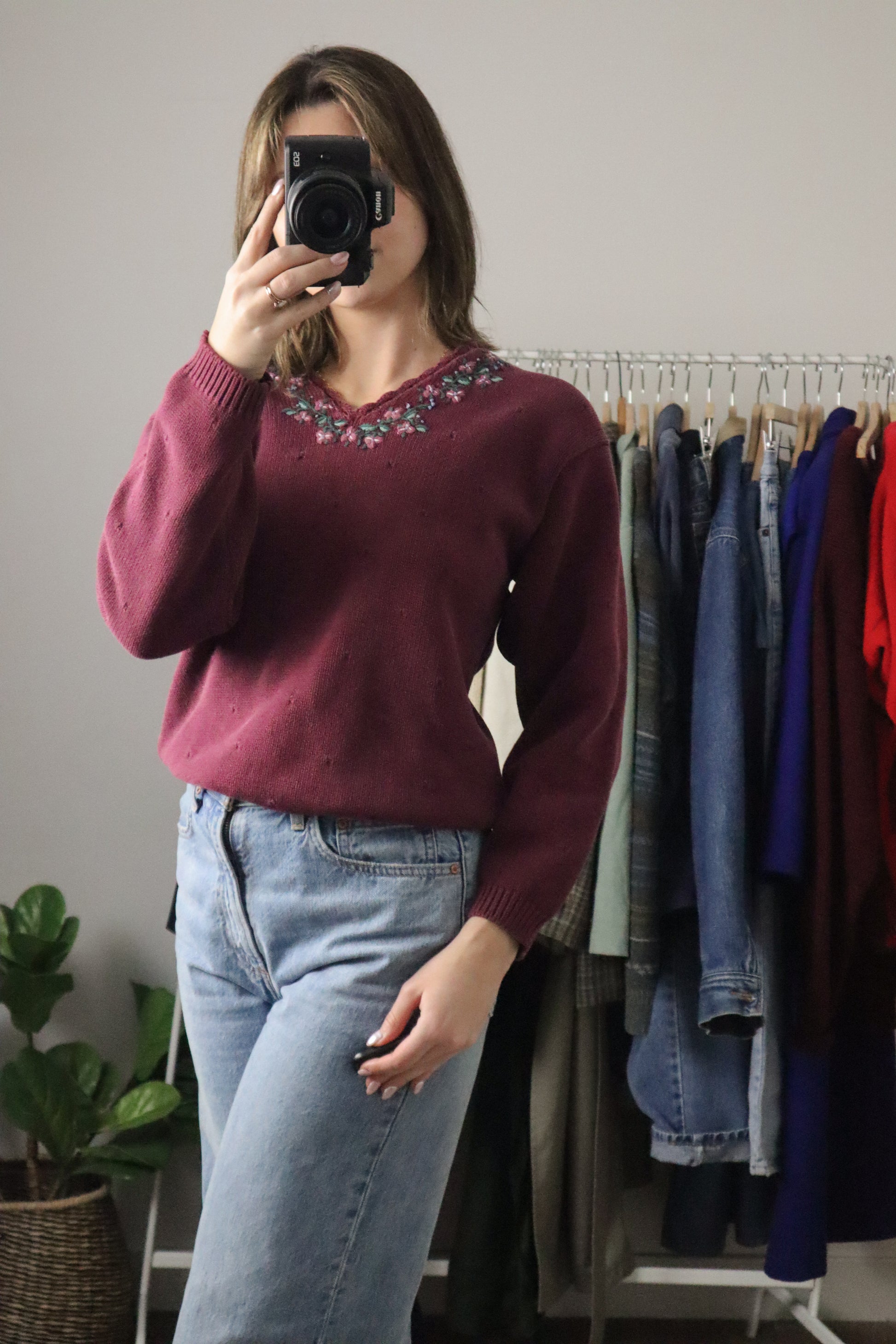 Vintage x Embroidered Knit Sweater (XS)
