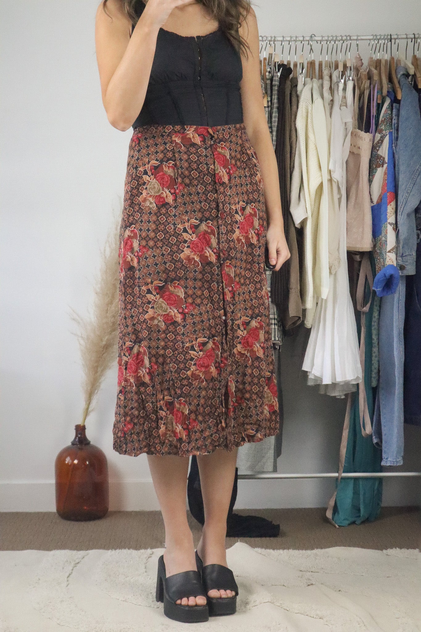 Made in Canada x Vintage x Midi Button Down Skirt (6/8)