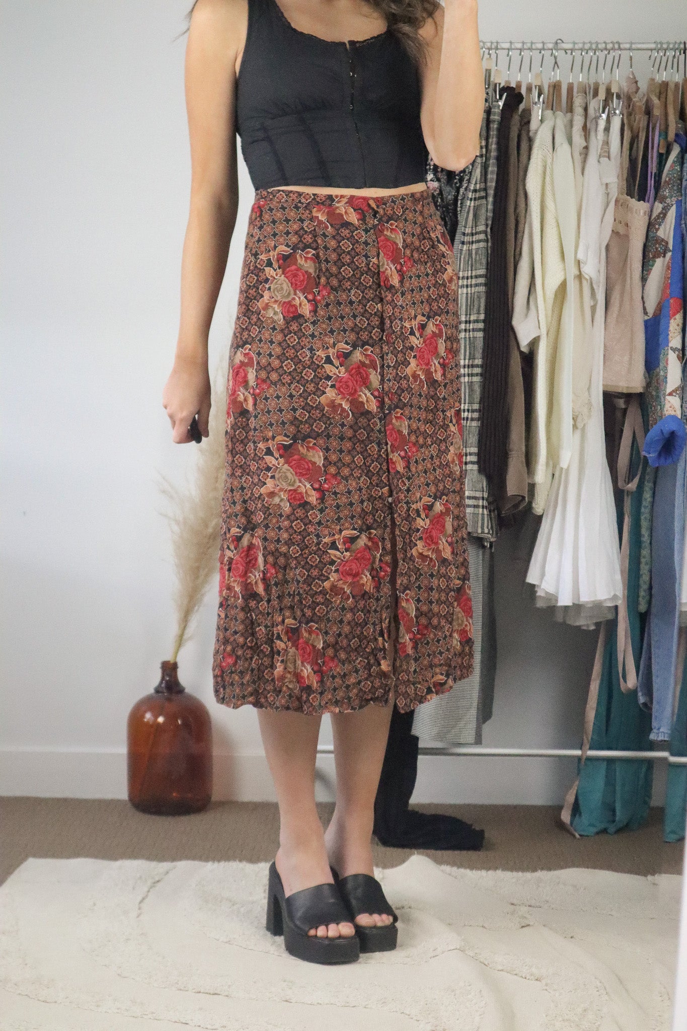 Made in Canada x Vintage x Midi Button Down Skirt (6/8)