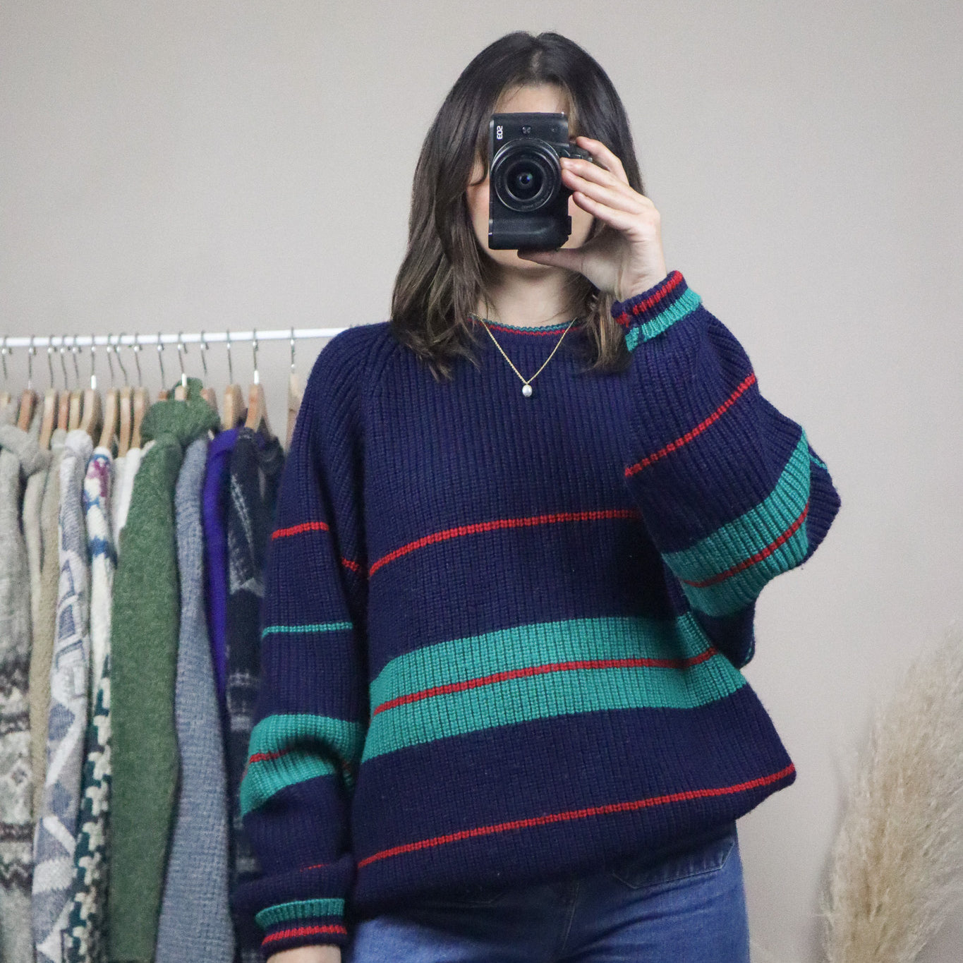 Vintage x Striped Wool Chunky Knit (L/XL)