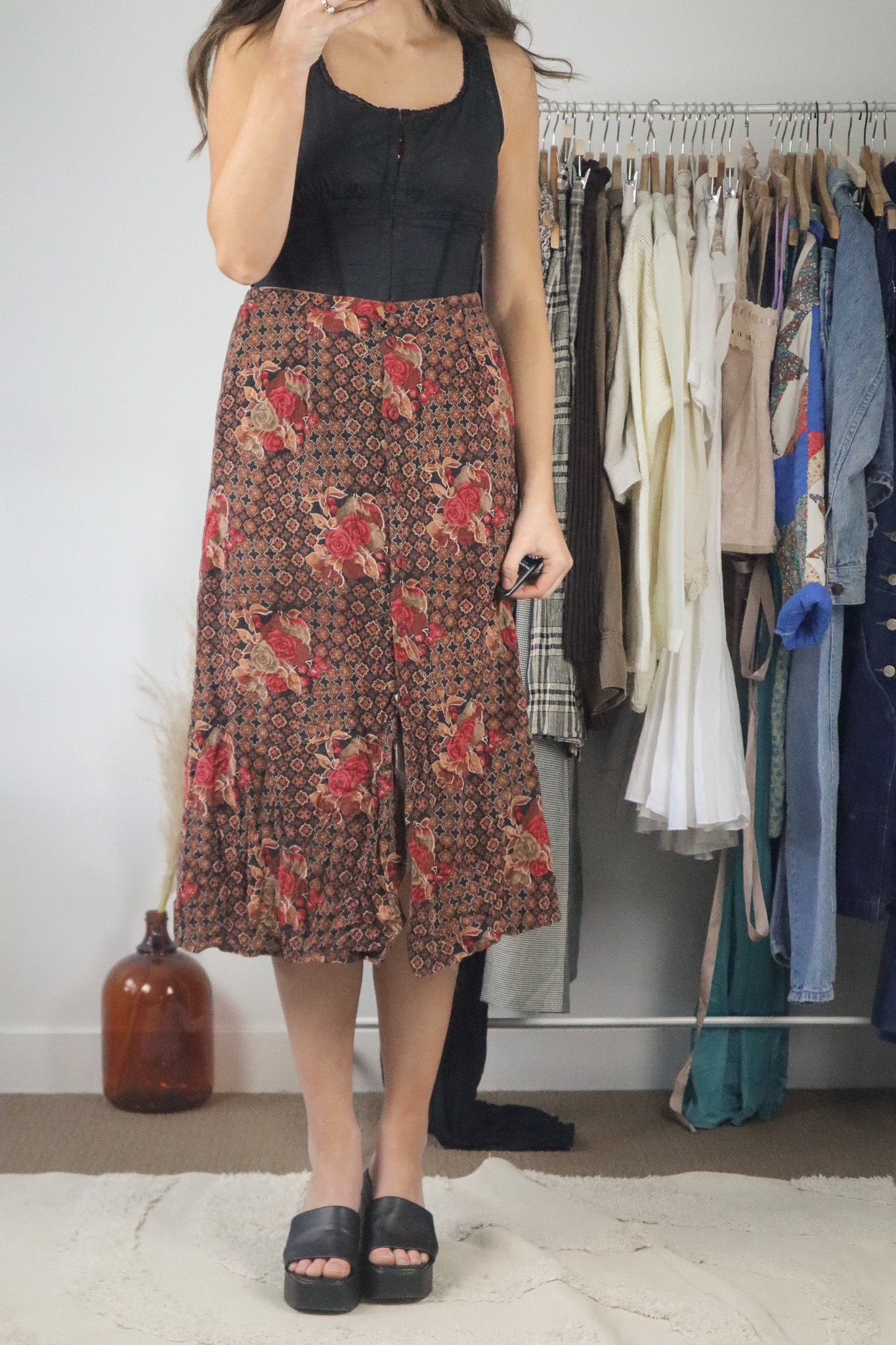 Made in Canada x Vintage x Midi Button Down Skirt (6/8)
