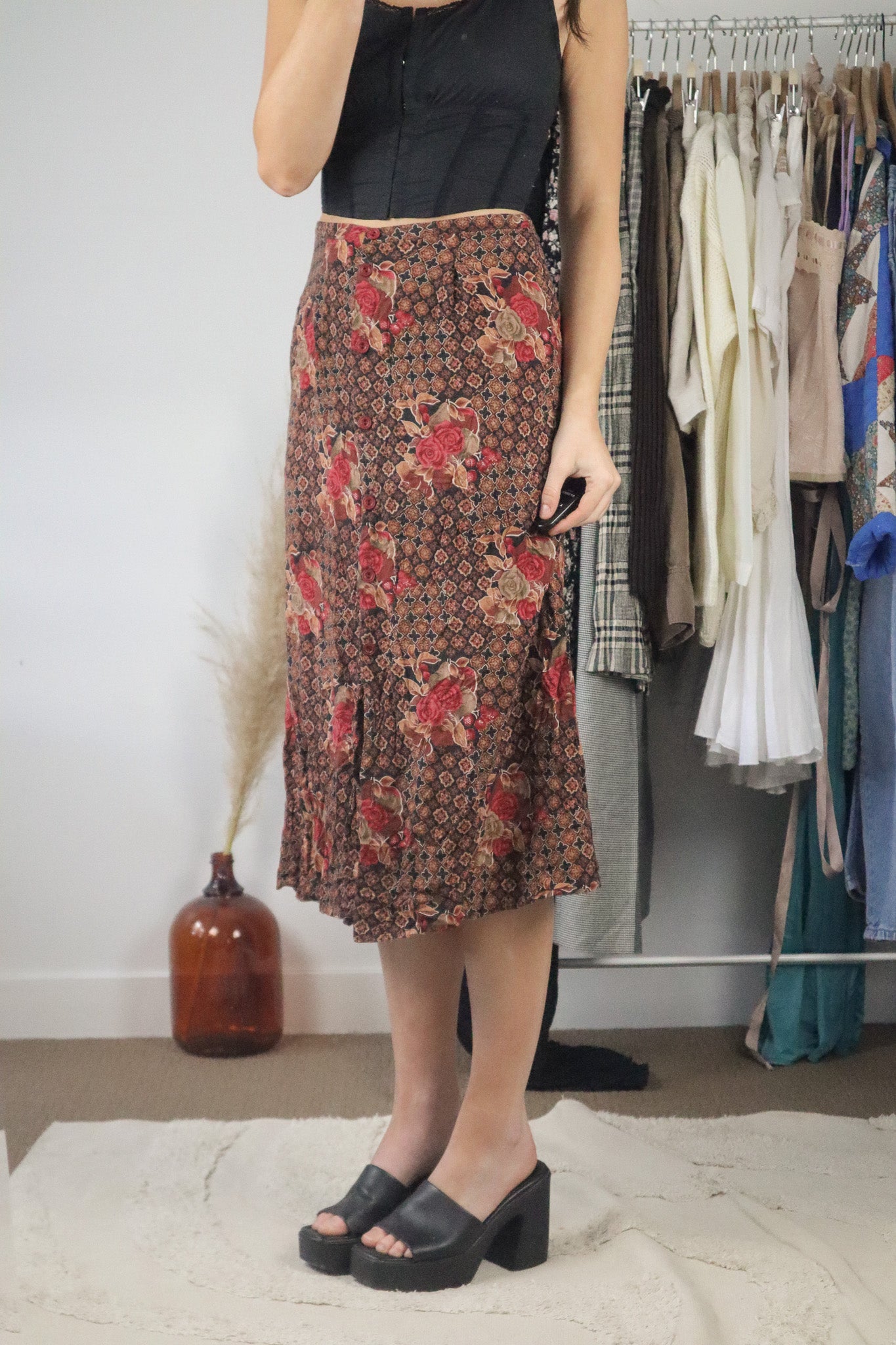 Made in Canada x Vintage x Midi Button Down Skirt (6/8)
