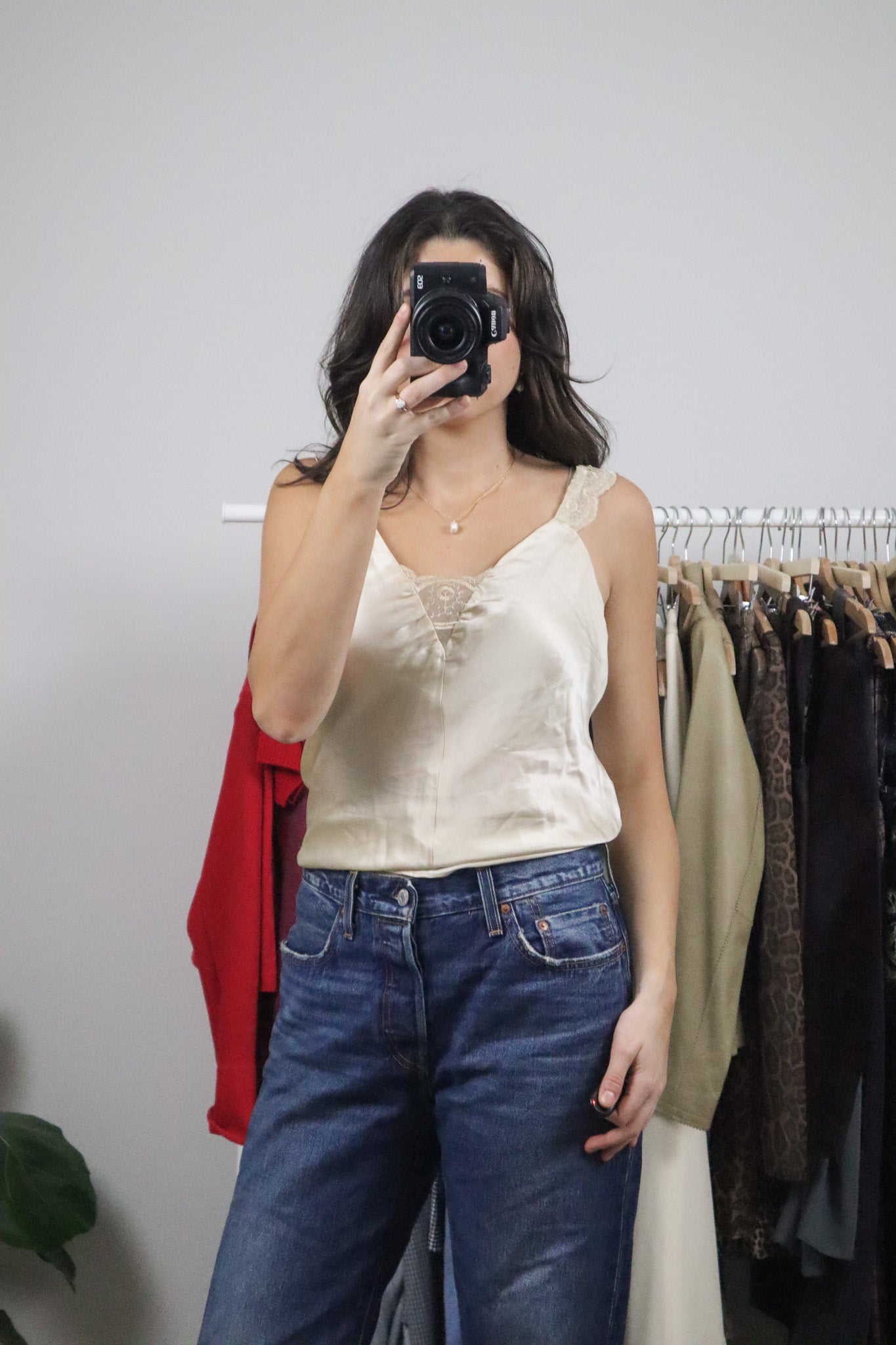 Vintage x Sequence Strap Silk Tank (M)