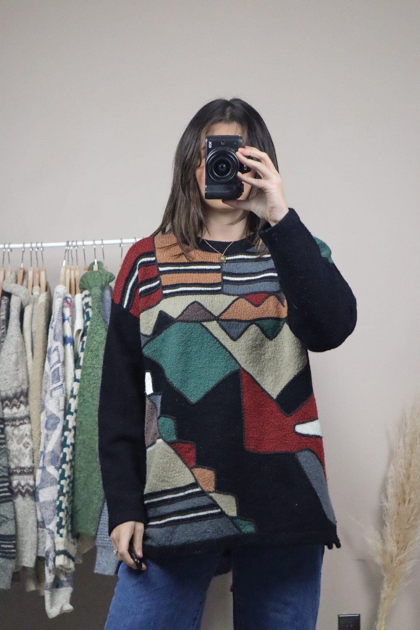 Vintage x Wool Blend Patterned Knit (M/L)