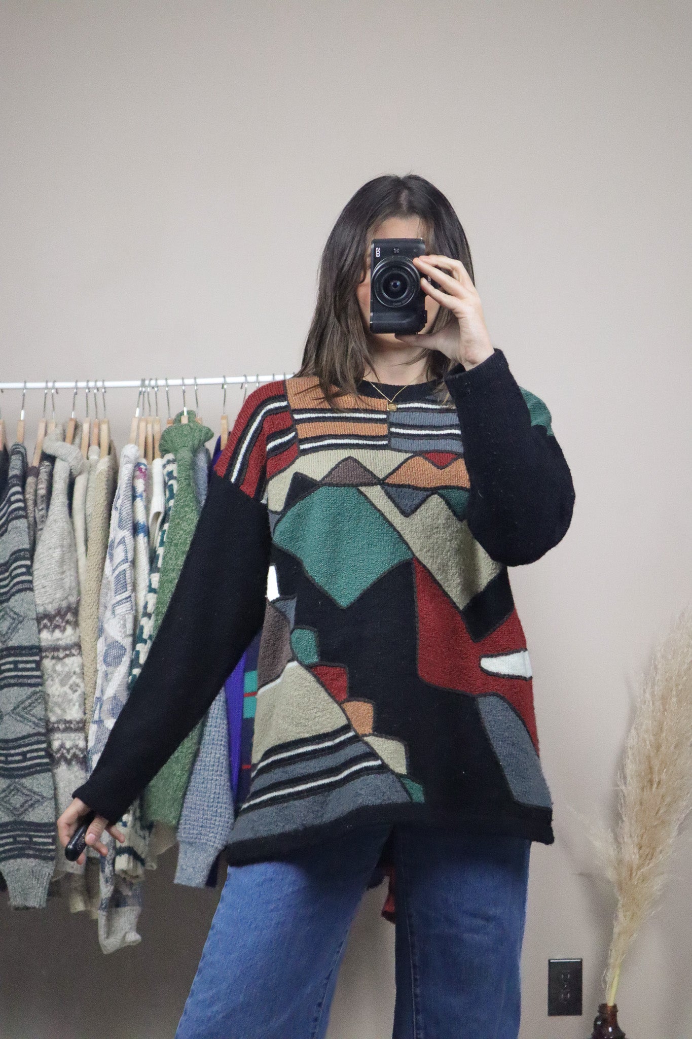 Vintage x Wool Blend Patterned Knit (M/L)