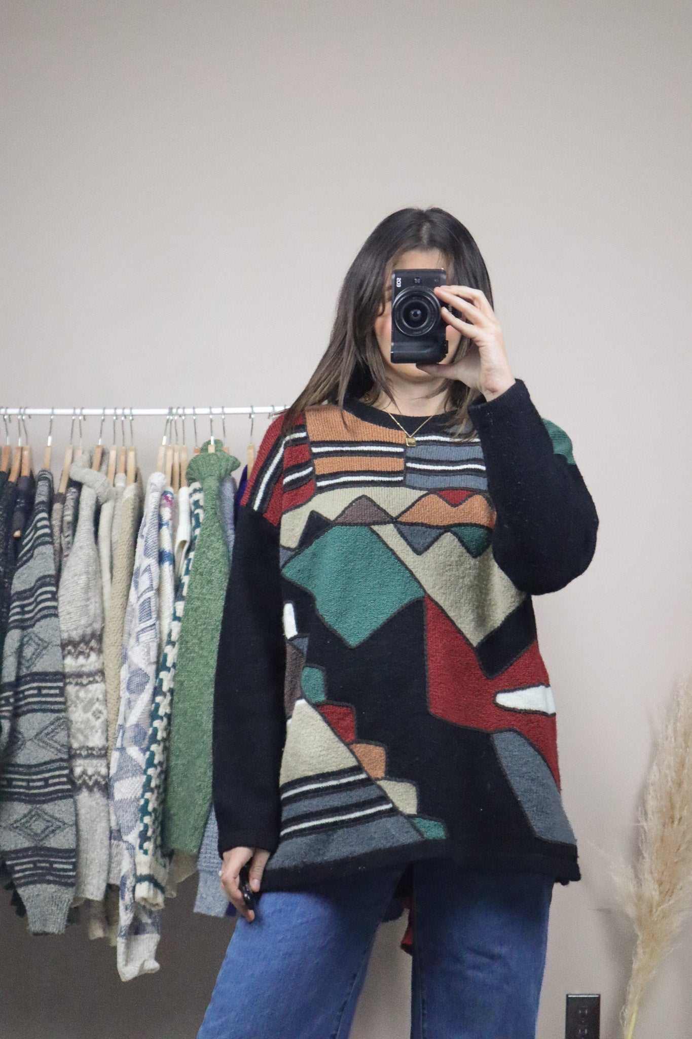 Vintage x Wool Blend Patterned Knit (M/L)