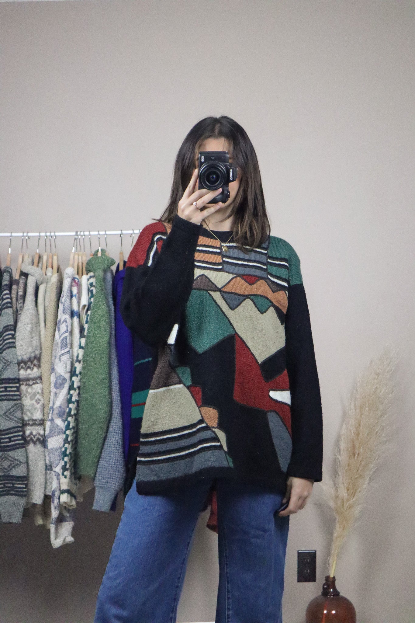 Vintage x Wool Blend Patterned Knit (M/L)