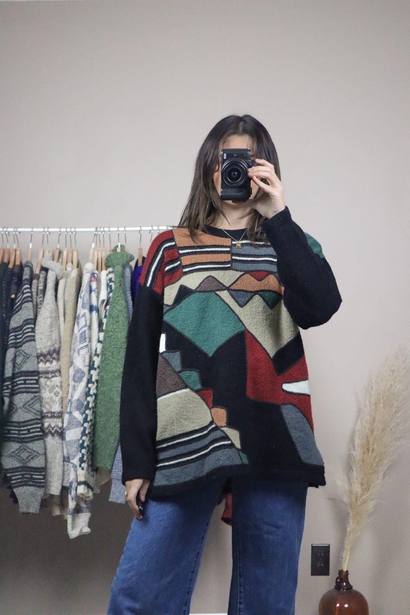 Vintage x Wool Blend Patterned Knit (M/L)