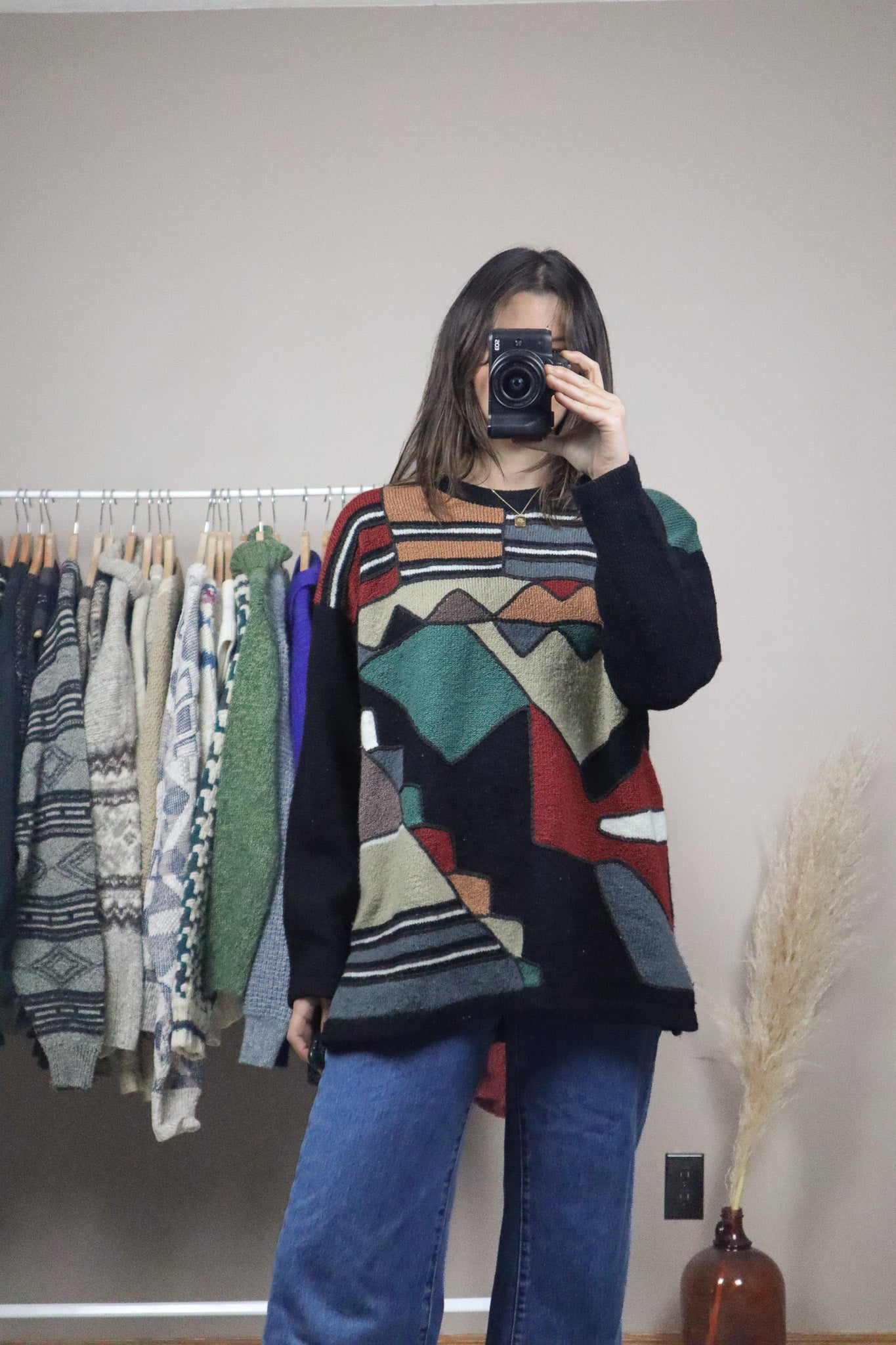 Vintage x Wool Blend Patterned Knit (M/L)
