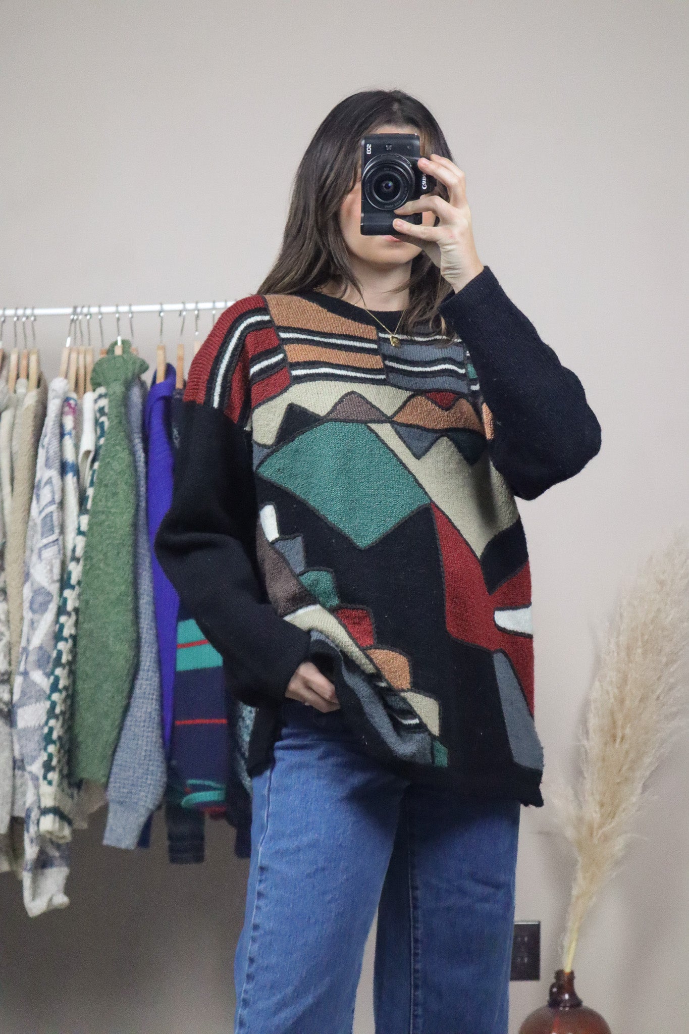 Vintage x Wool Blend Patterned Knit (M/L)