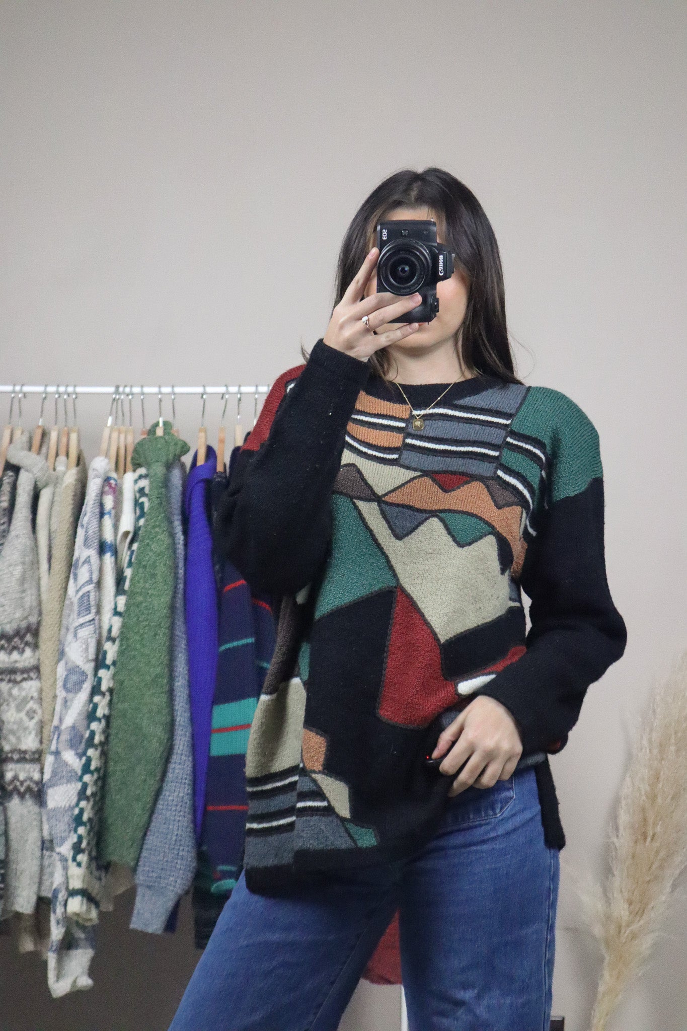 Vintage x Wool Blend Patterned Knit (M/L)