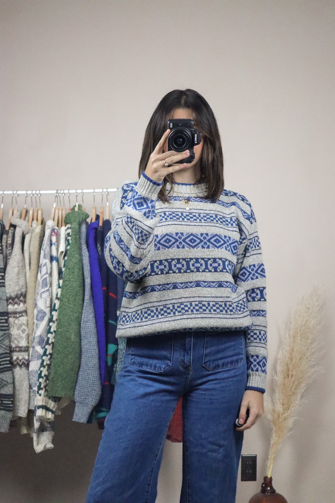 Made in USA x Vintage x Patterned Knit (S)