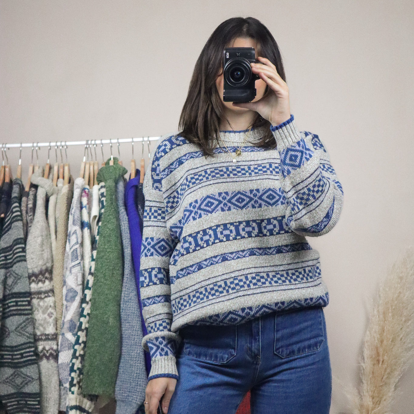Made in USA x Vintage x Patterned Knit (S)