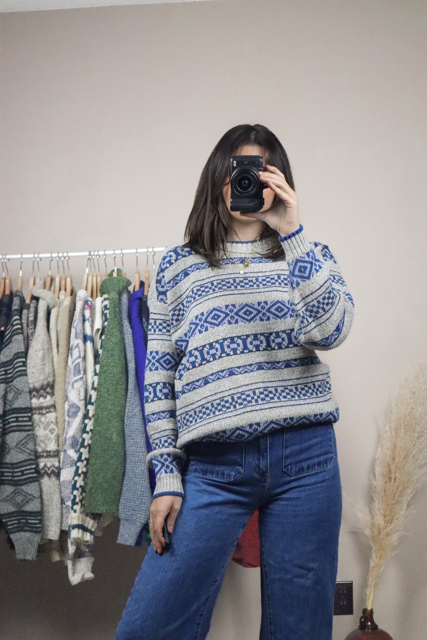 Made in USA x Vintage x Patterned Knit (S)