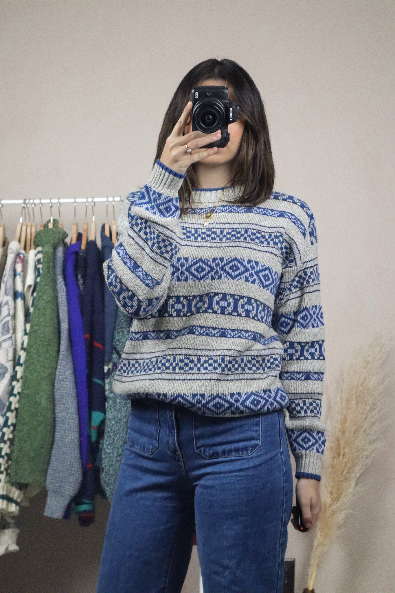 Made in USA x Vintage x Patterned Knit (S)