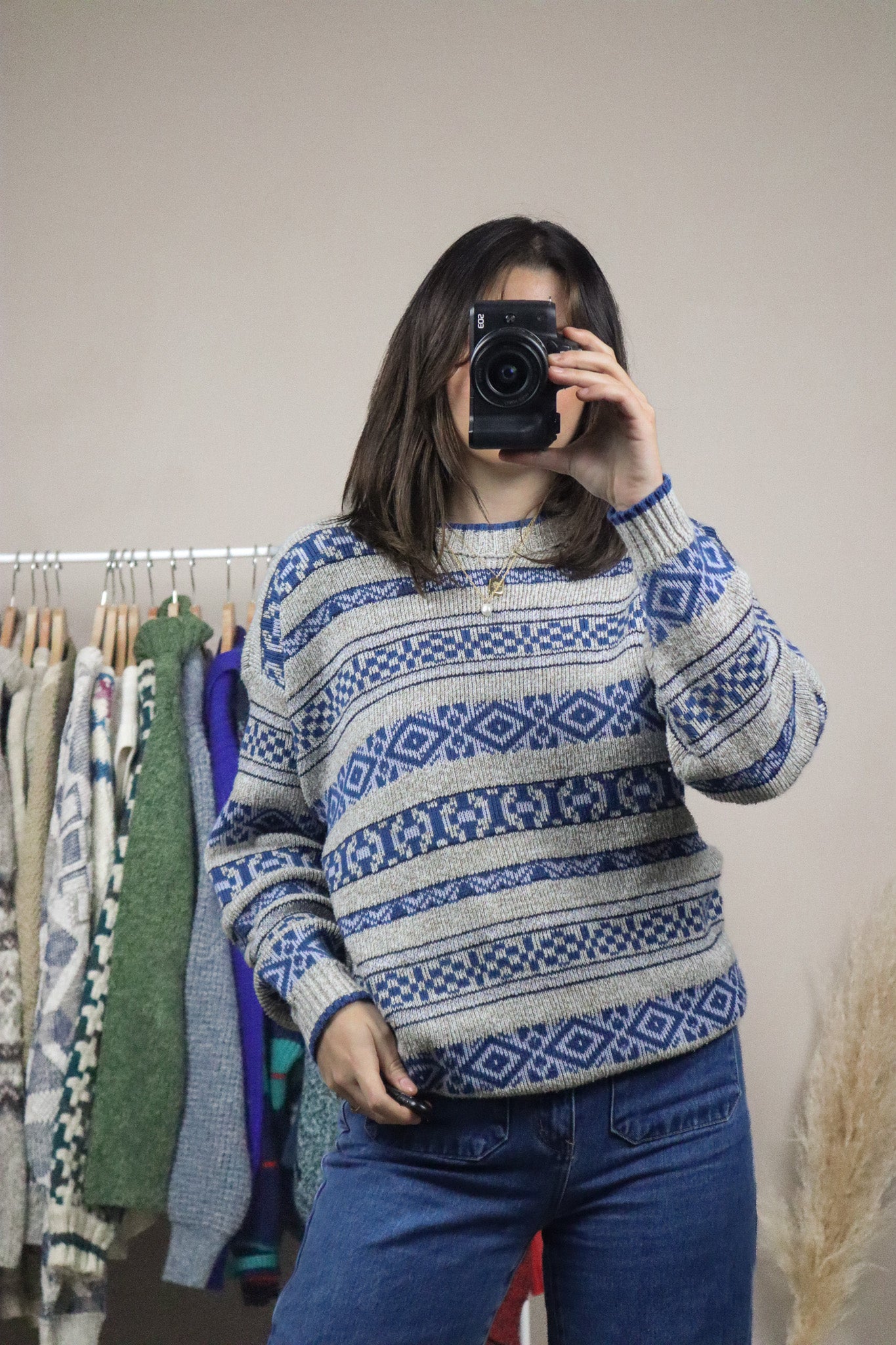 Made in USA x Vintage x Patterned Knit (S)