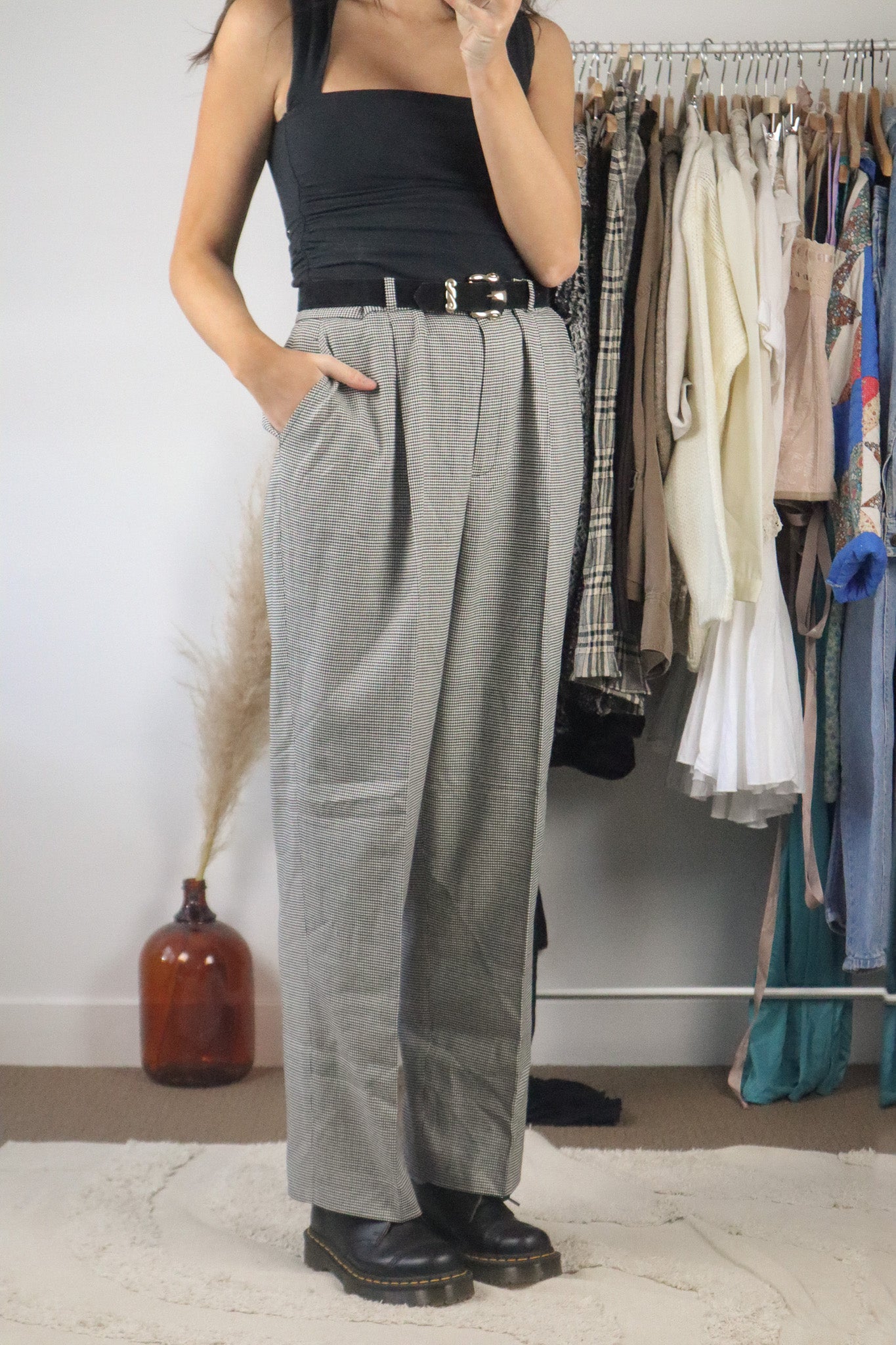 Vintage x Wool Blend Houndstooth Trousers (14)