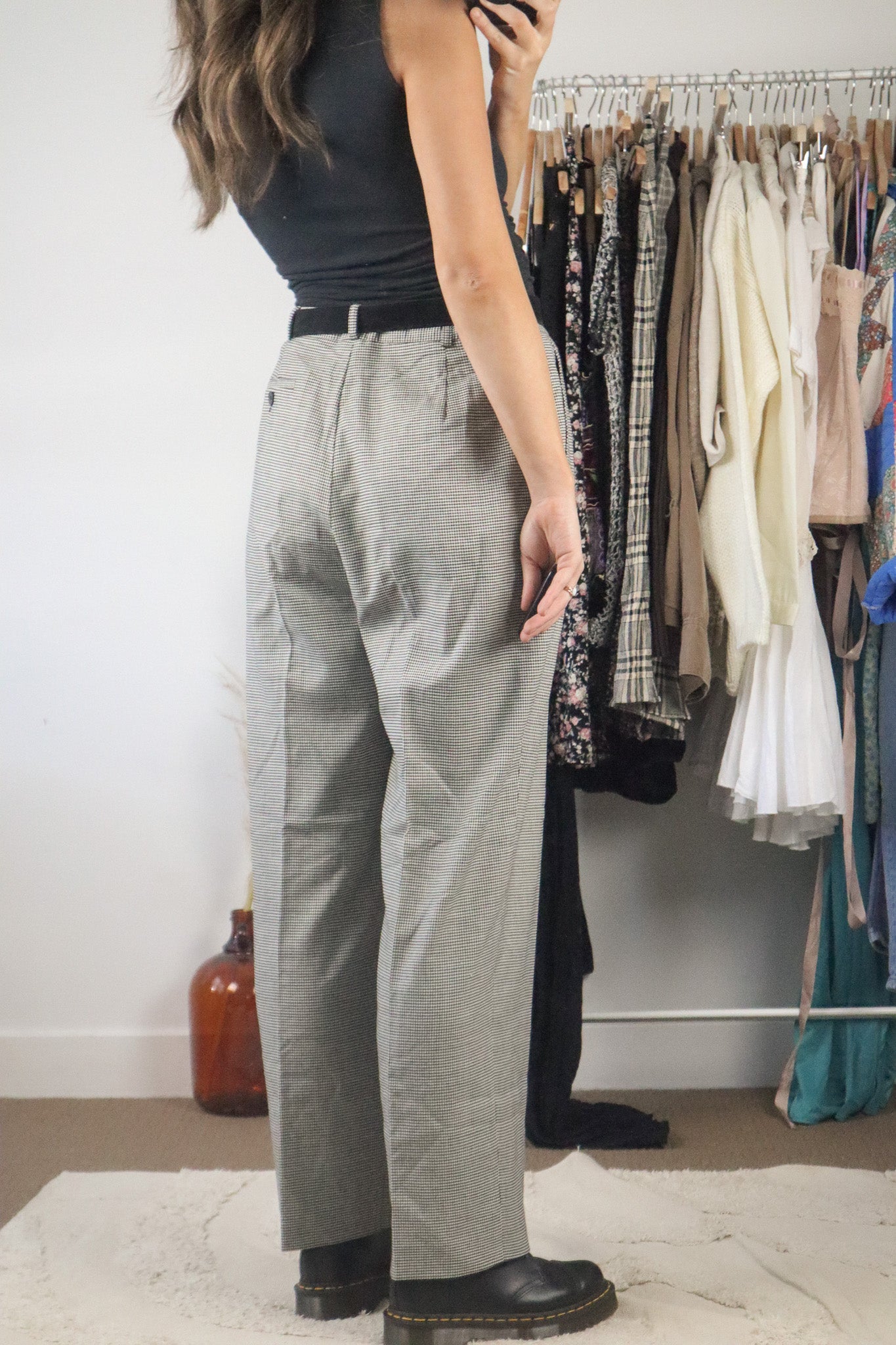 Vintage x Wool Blend Houndstooth Trousers (14)