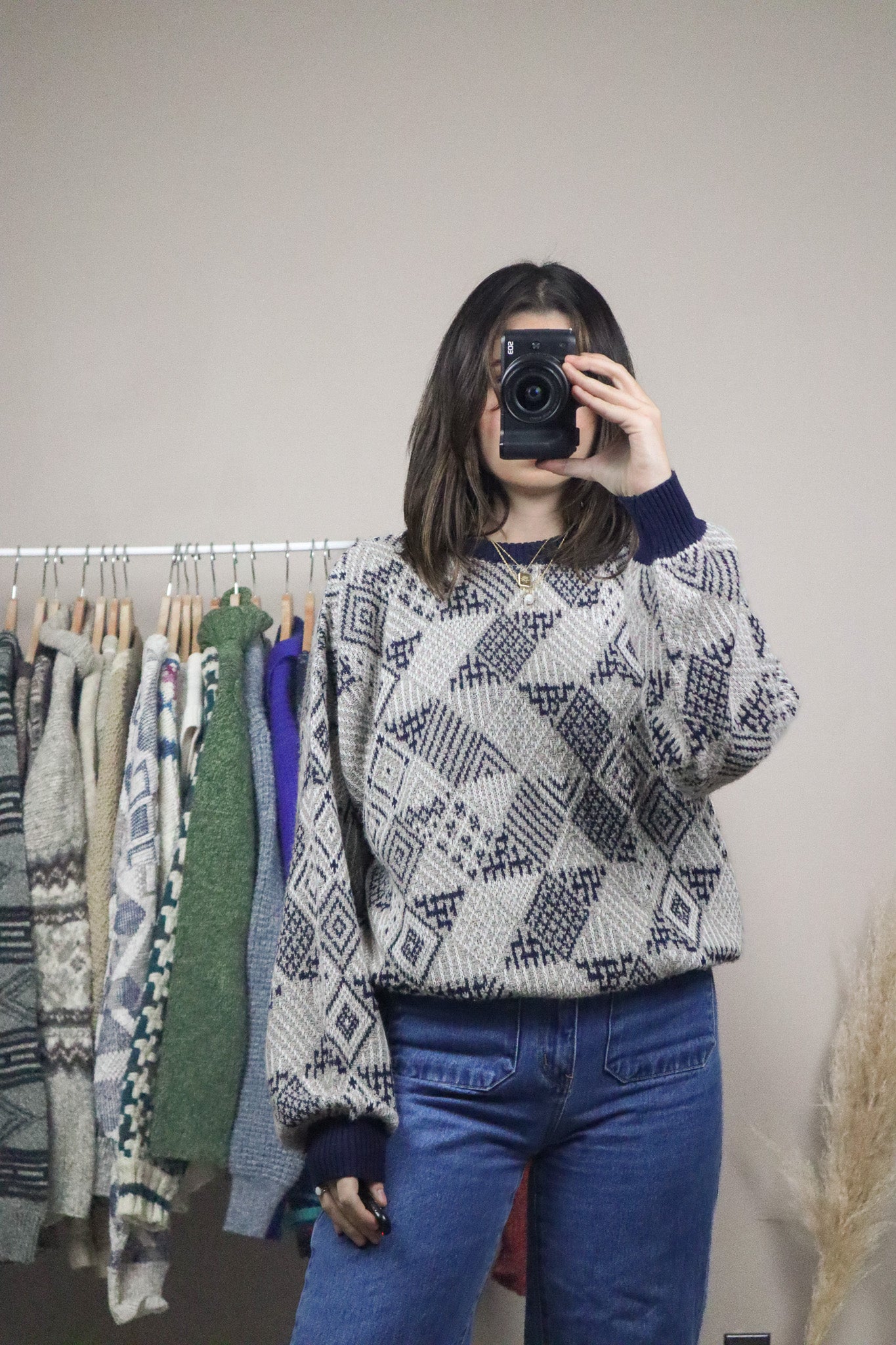 Made in Italy x Vintage x Patterned Knit (M)