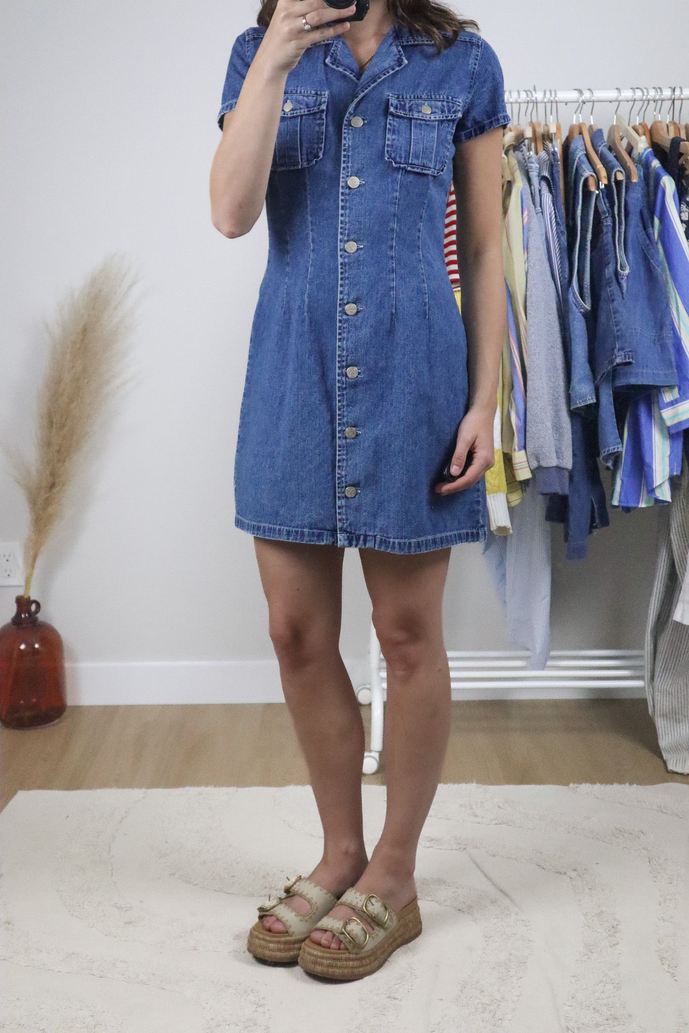 Vintage x Denim Mini Dress (S)