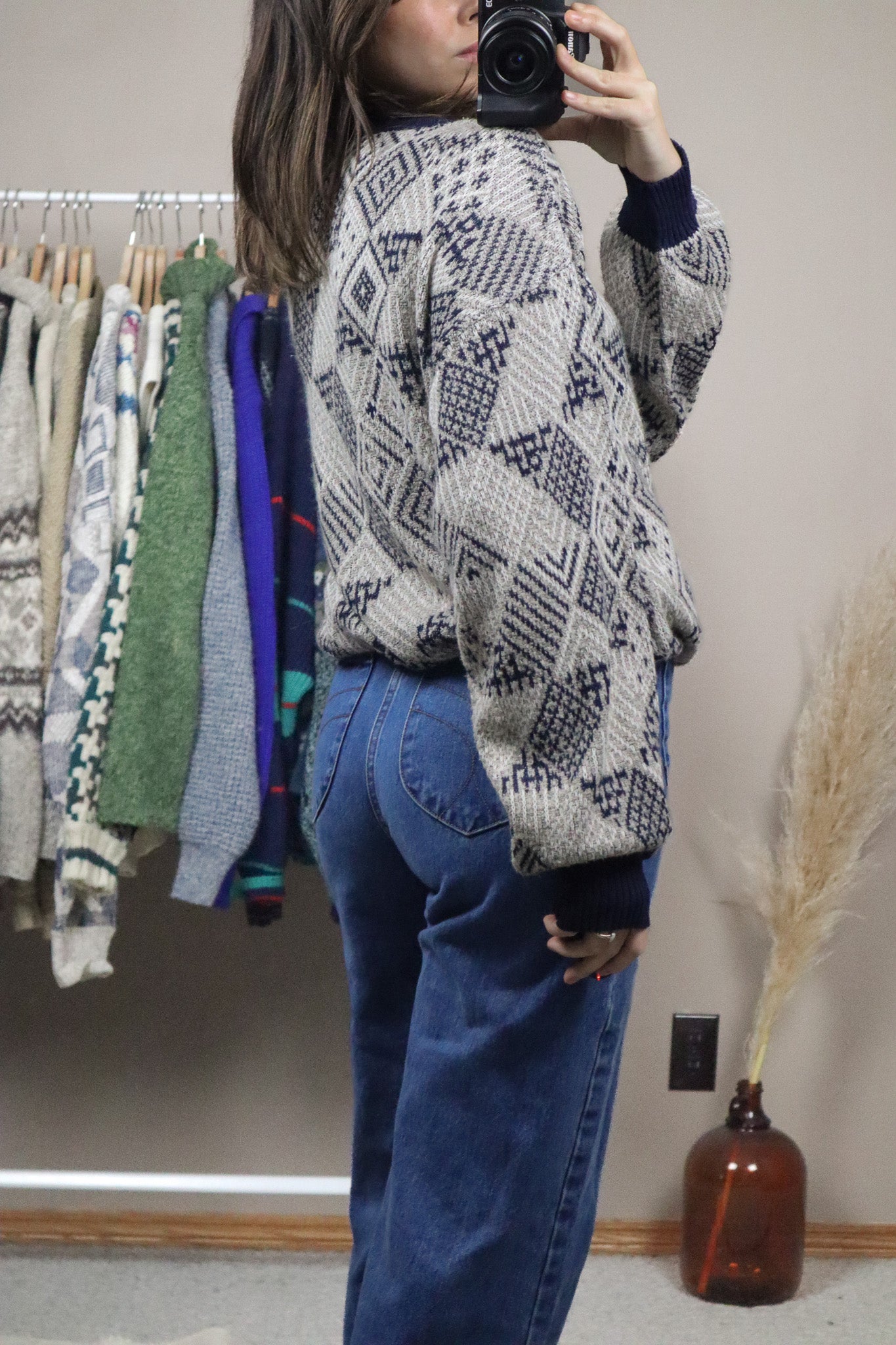 Made in Italy x Vintage x Patterned Knit (M)