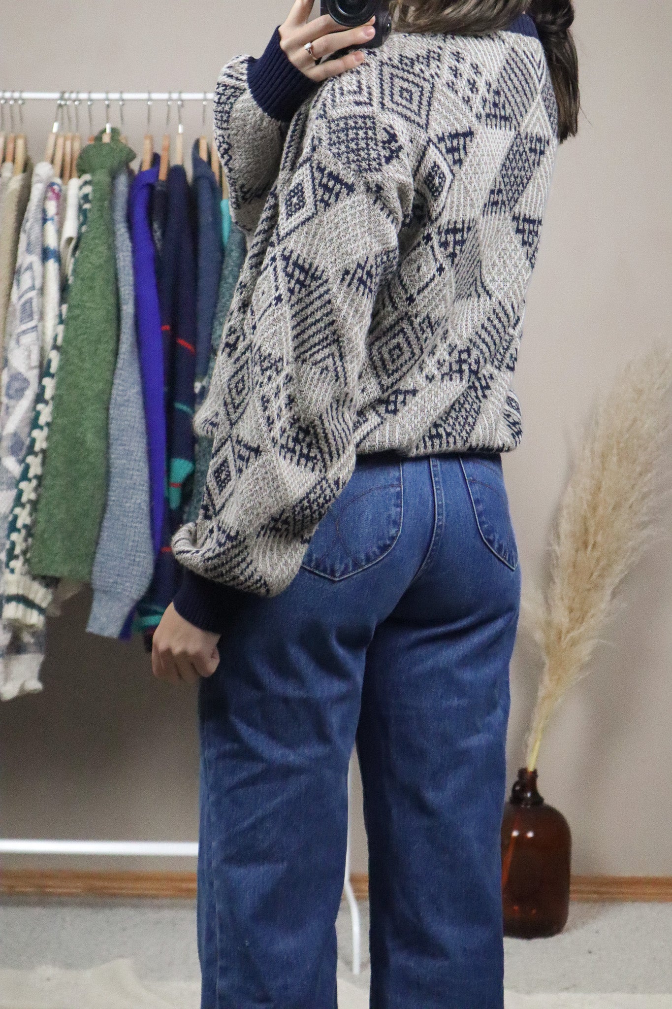 Made in Italy x Vintage x Patterned Knit (M)