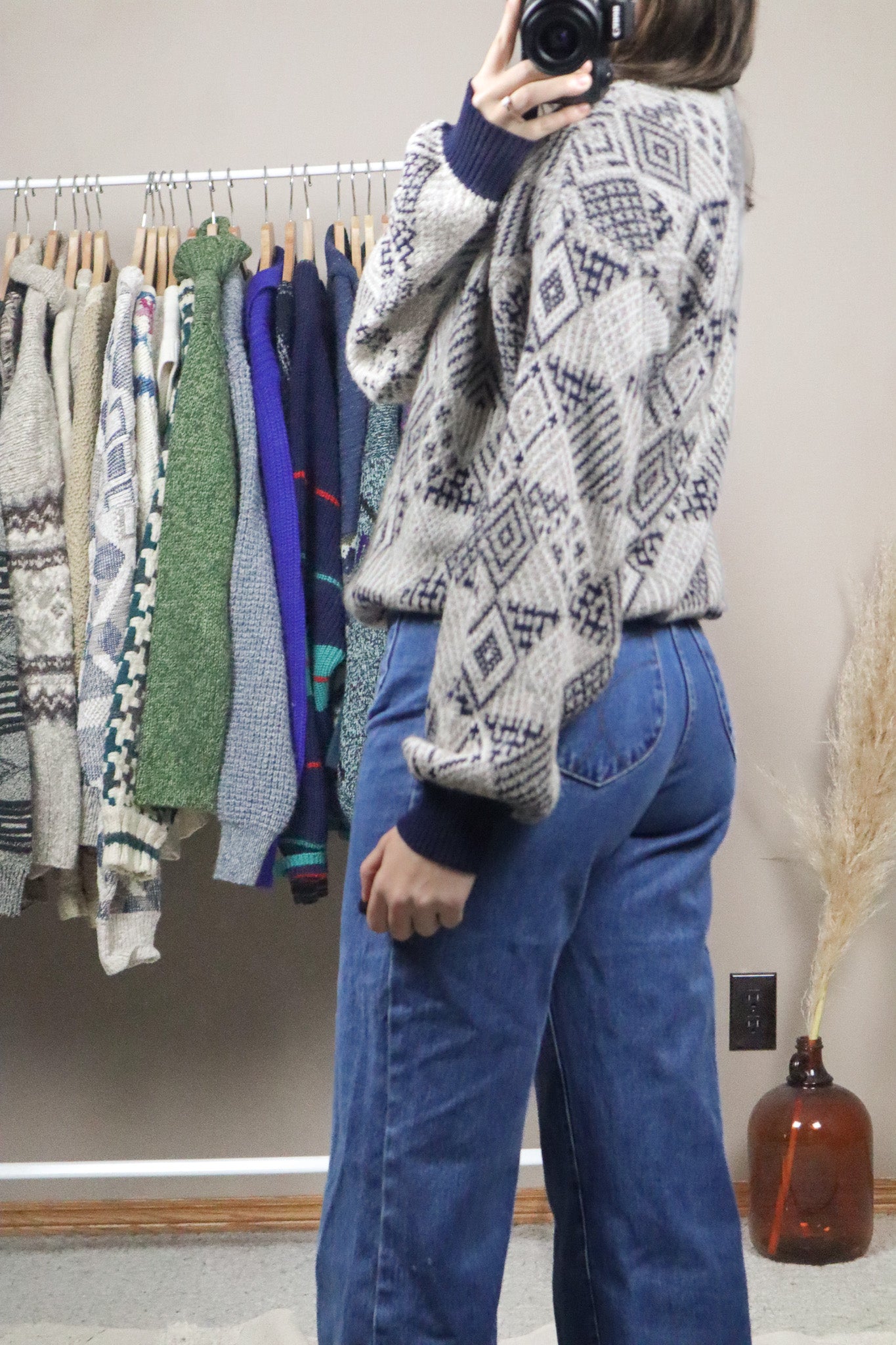 Made in Italy x Vintage x Patterned Knit (M)