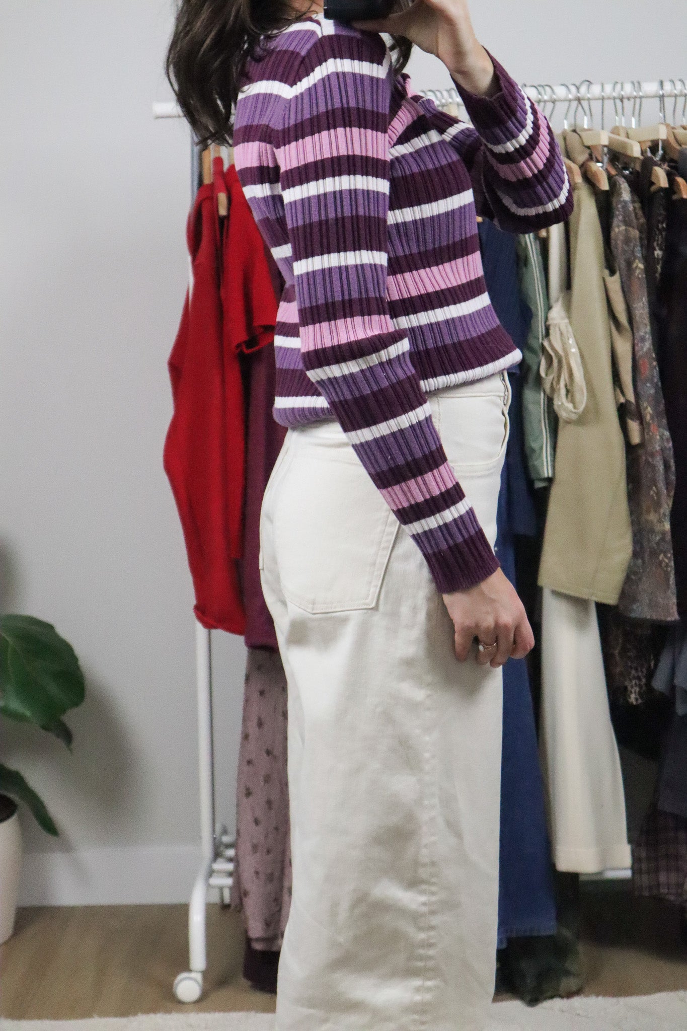 Vintage x Cotton Stripped Long-Sleeve (M)