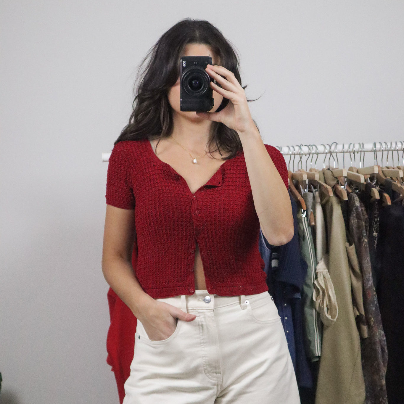 Vintage x Crochet Cropped Top (S-M)