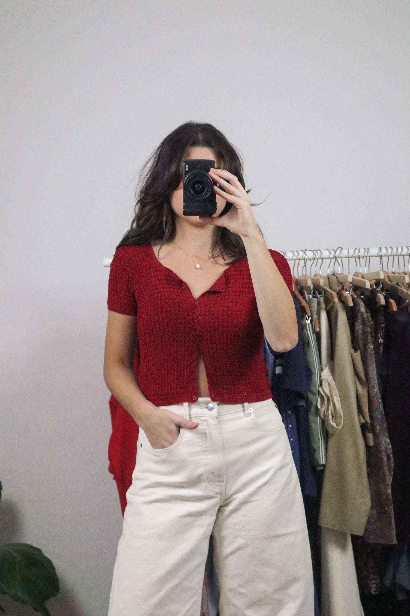 Vintage x Crochet Cropped Top (S-M)