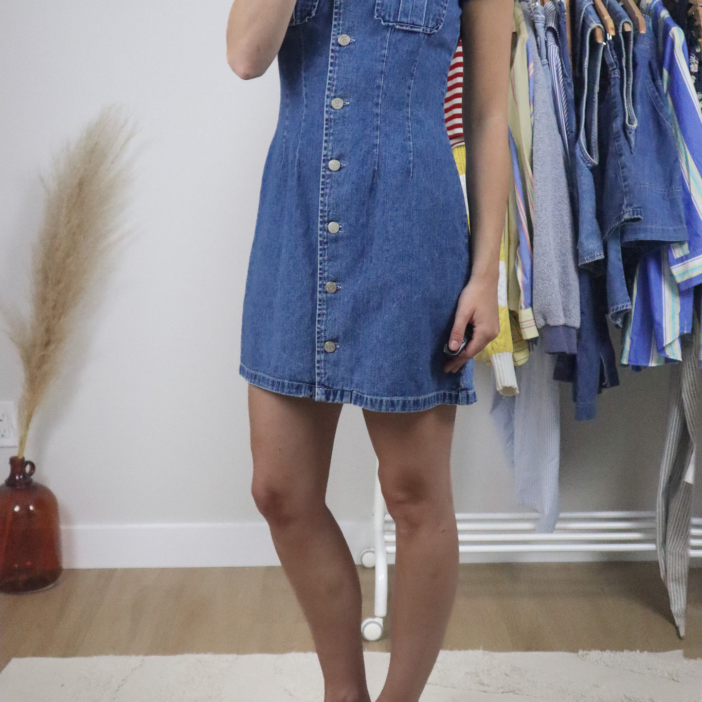 Vintage x Denim Mini Dress (S)