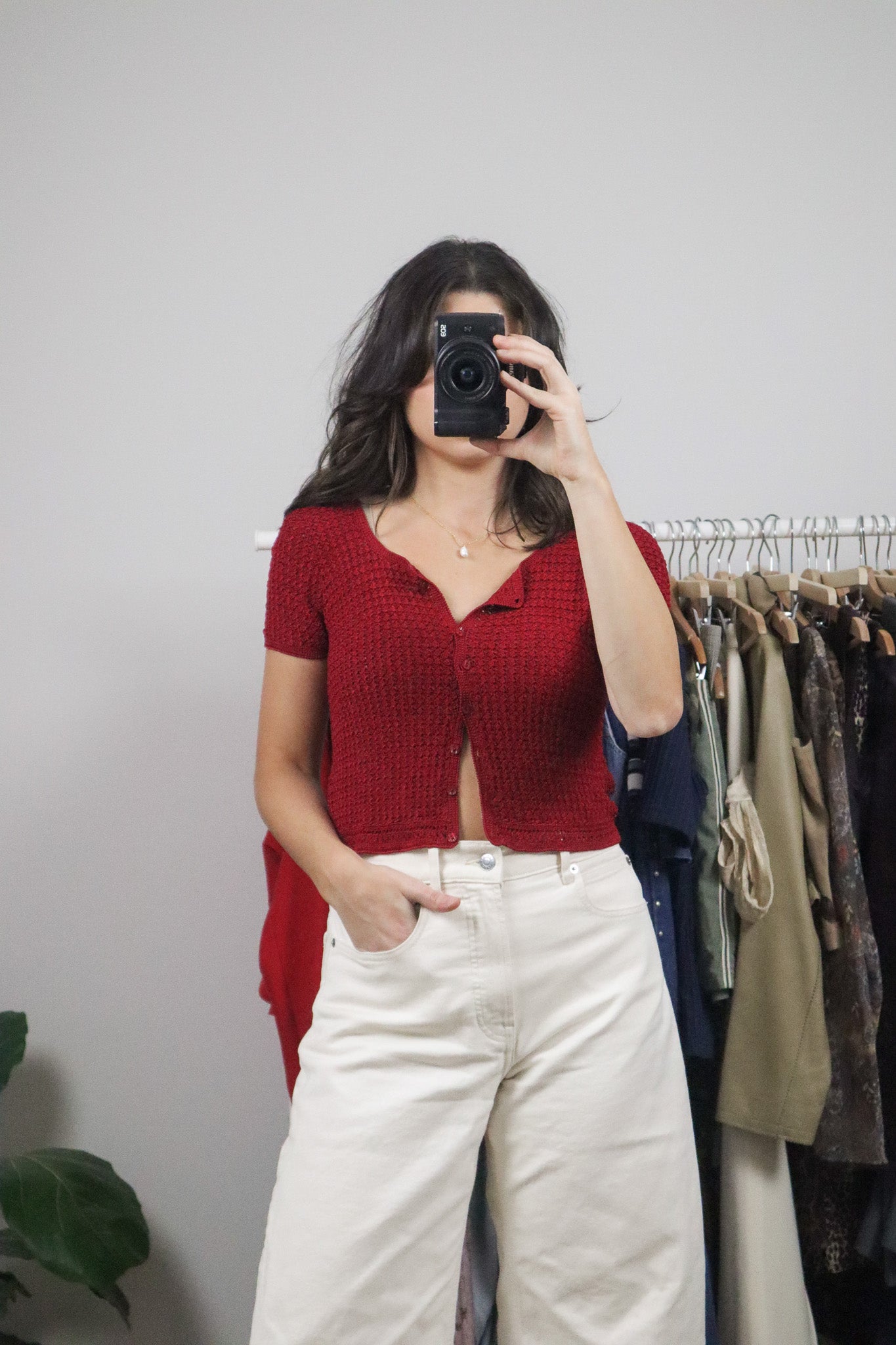 Vintage x Crochet Cropped Top (S-M)