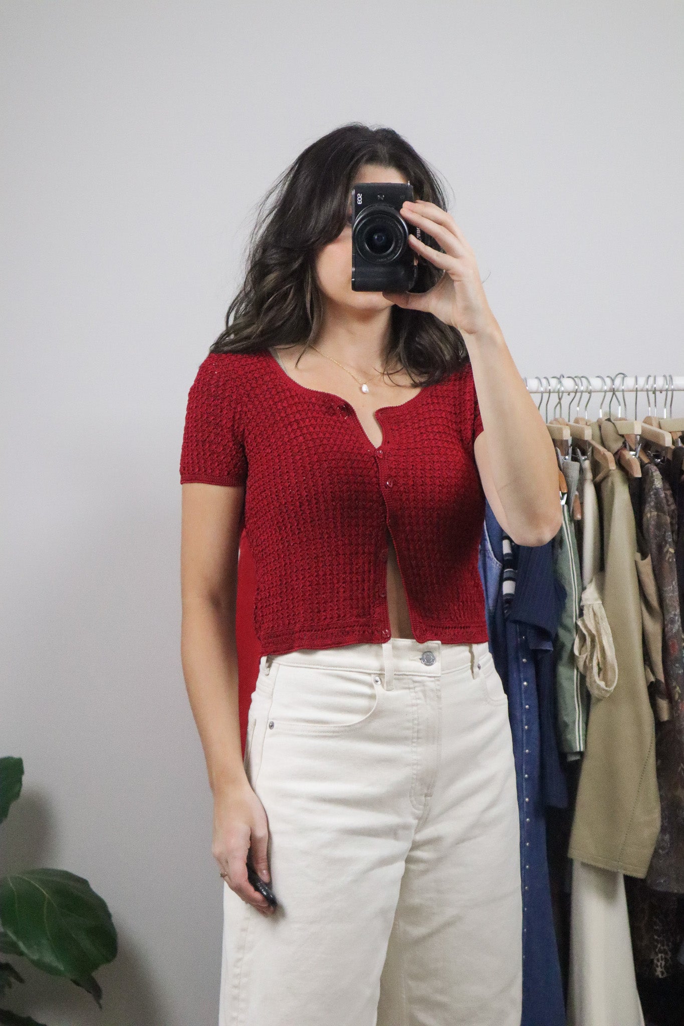 Vintage x Crochet Cropped Top (S-M)
