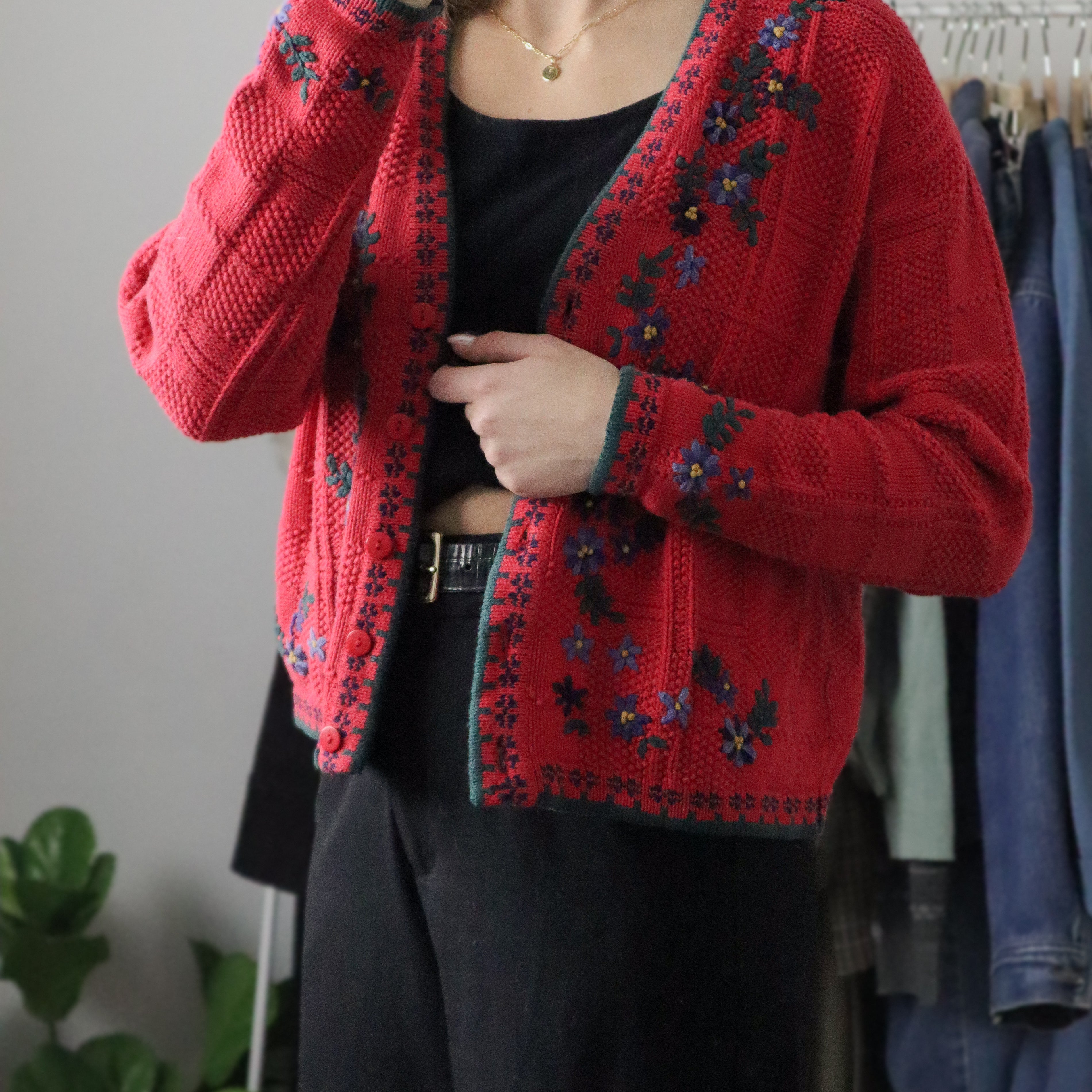 Vintage x Embroidered Cardigan (XS/S)
